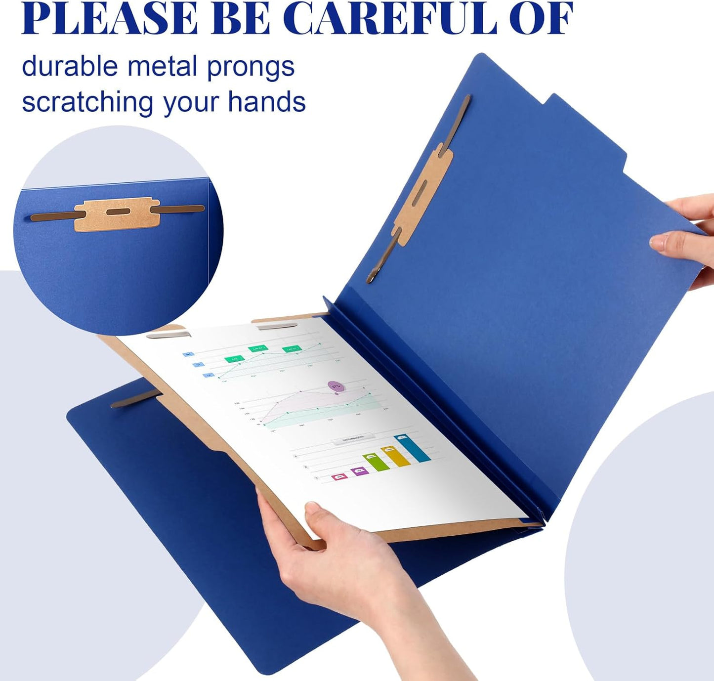 36 Pcs Classification Folders Letter Size, 1 Divider Pressboard File Folder with Fasteners, Expanding File Organizer Bulk for Teachers, Clergy, Office, Church, Christmas Donations (Dark Blue)