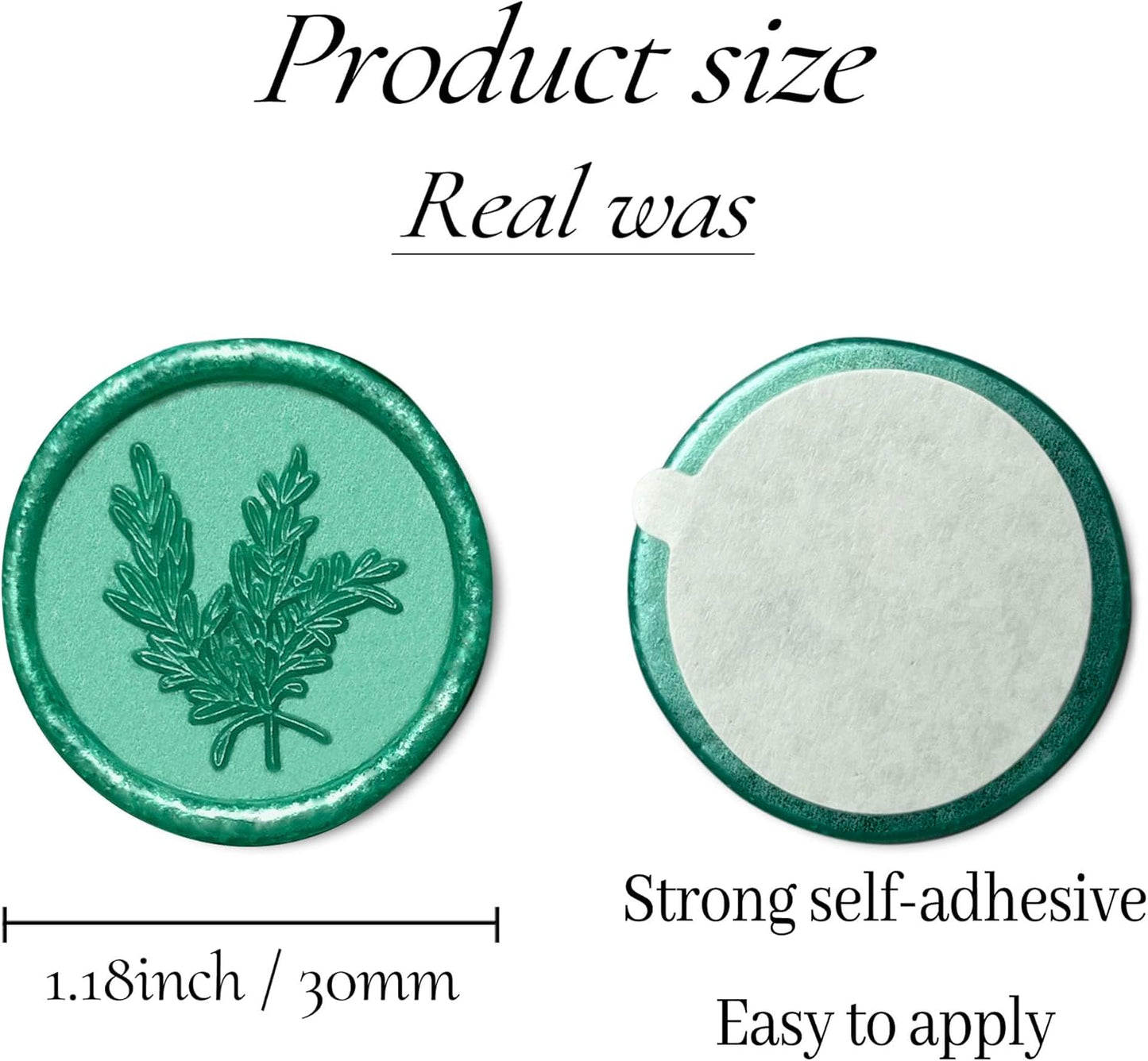 25Pcs Wax Seal Stickers Handmade Envelope Seals Self Adhesive Wax Stickers for Wedding Party Invitations, Envelope, Gift Wrap, Christmas(Rosemary Style, Cyan)