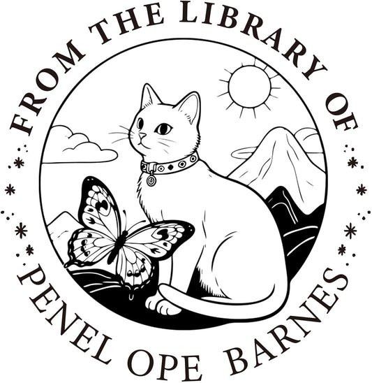 Custom Book Embosser | Personalized Book Stamp | Self Ink Rubber Stamp from The Library of | Customizable Embosser (Cat 6)