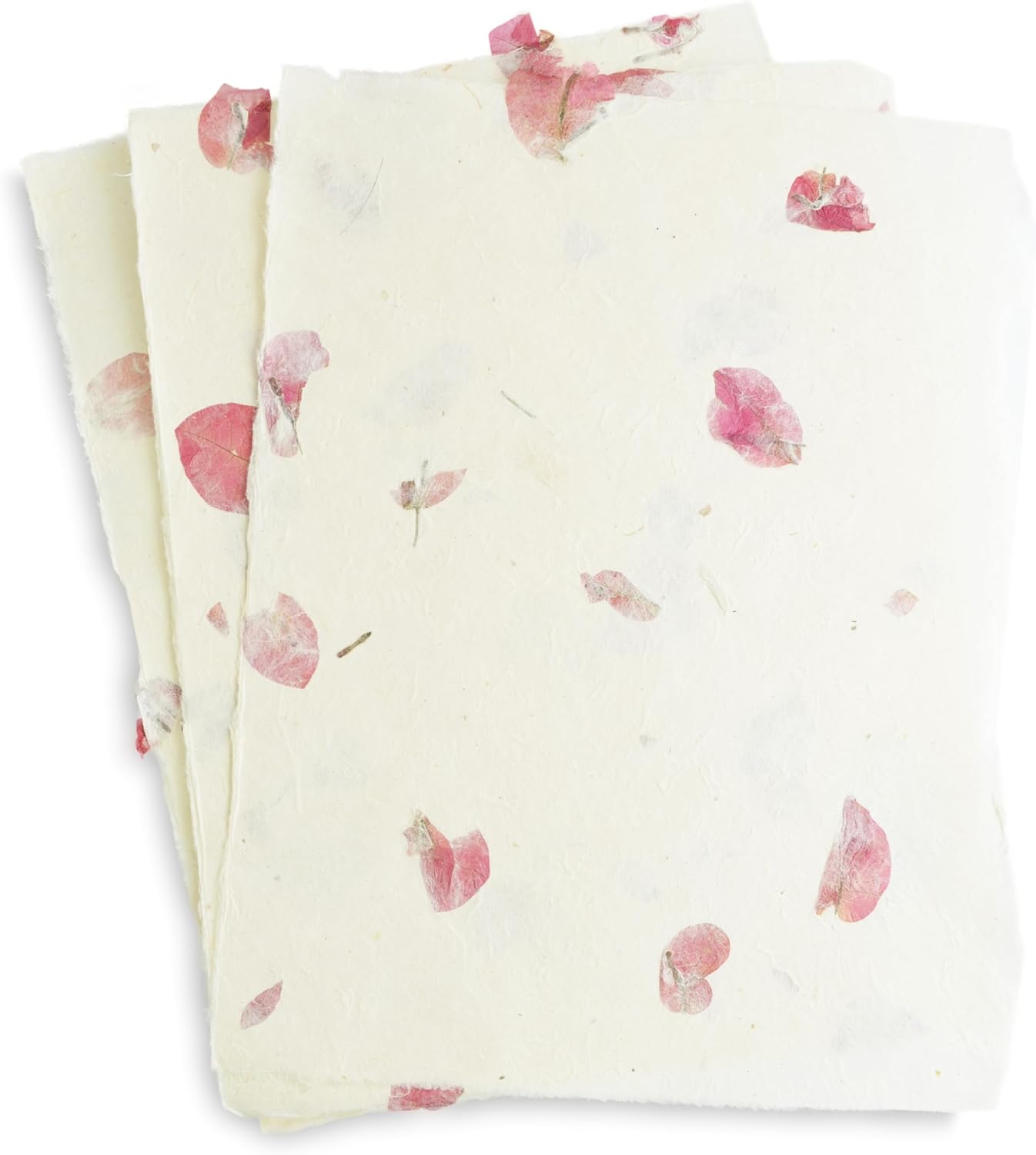 Handmade Lokta Laser and Inkjet Printer Paper with Deckle Edge 8.5x11 Inch Vintage Decorative Specialty Printing Paper (25 Sheets, Bougainvillea)