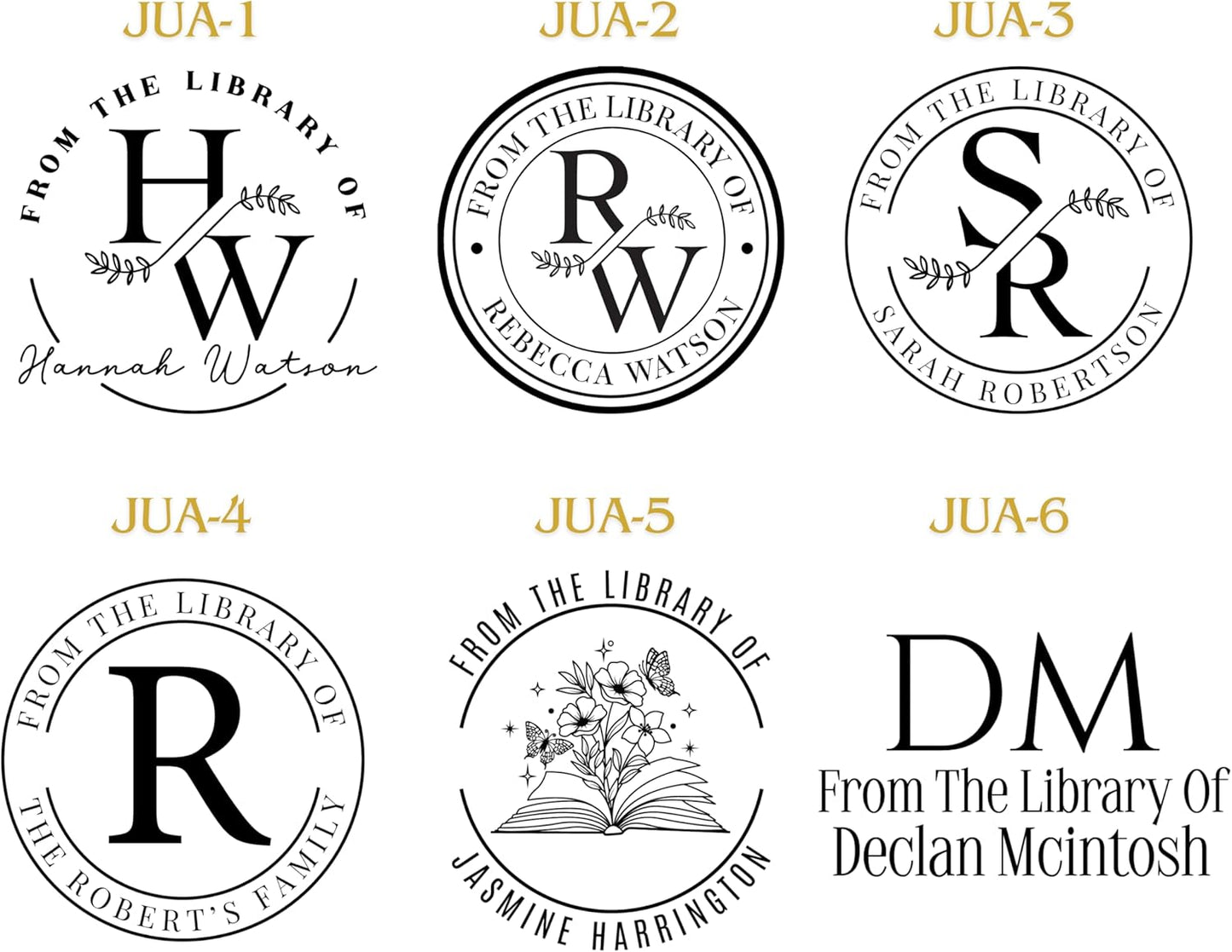 Custom Personalized Book Stamp or Embosser from The Library of Ex Libris Stamper Name Stamps for Books Bookplate Embossers Book Lovers (Embosser Stamp 1 Piece)