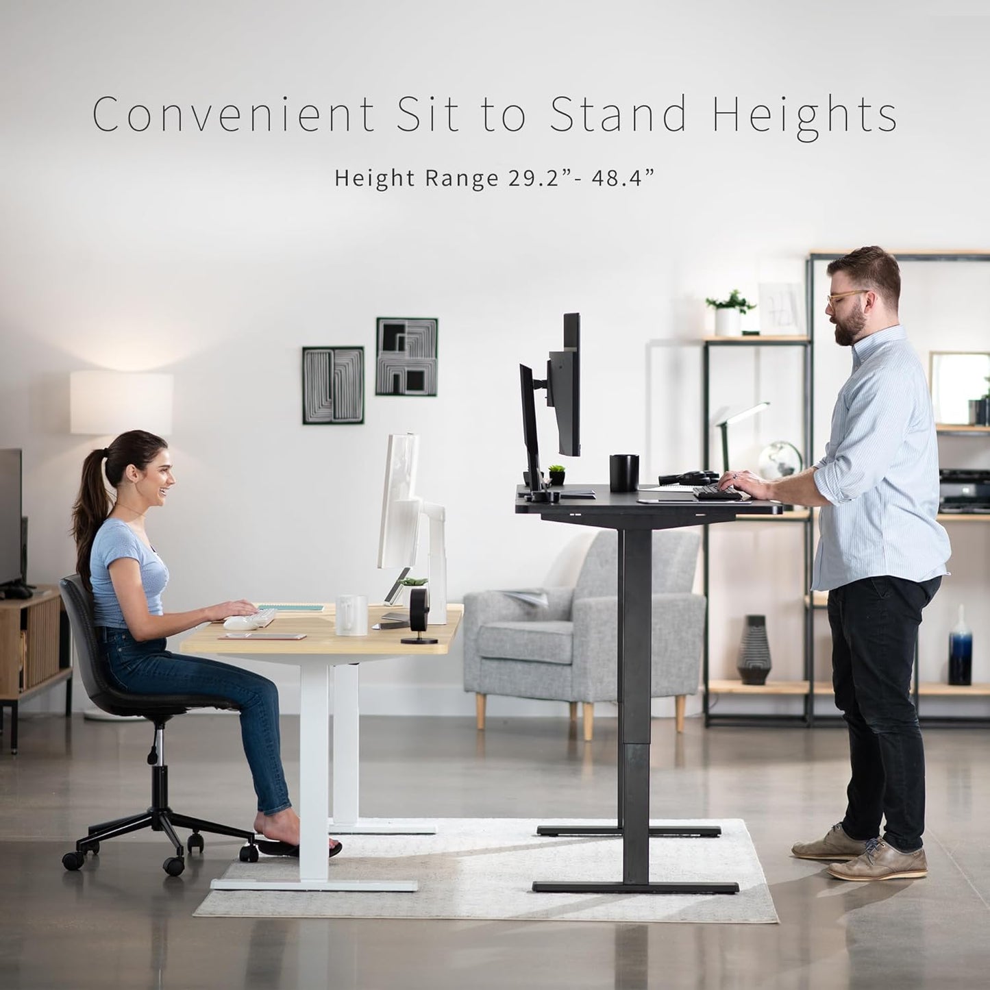 VIVO Electric 71 x 30 in Standing Desk, Memory Height Adjustment, 1B Series, Dark Walnut Top Black Frame, DESK-KIT-1B7D