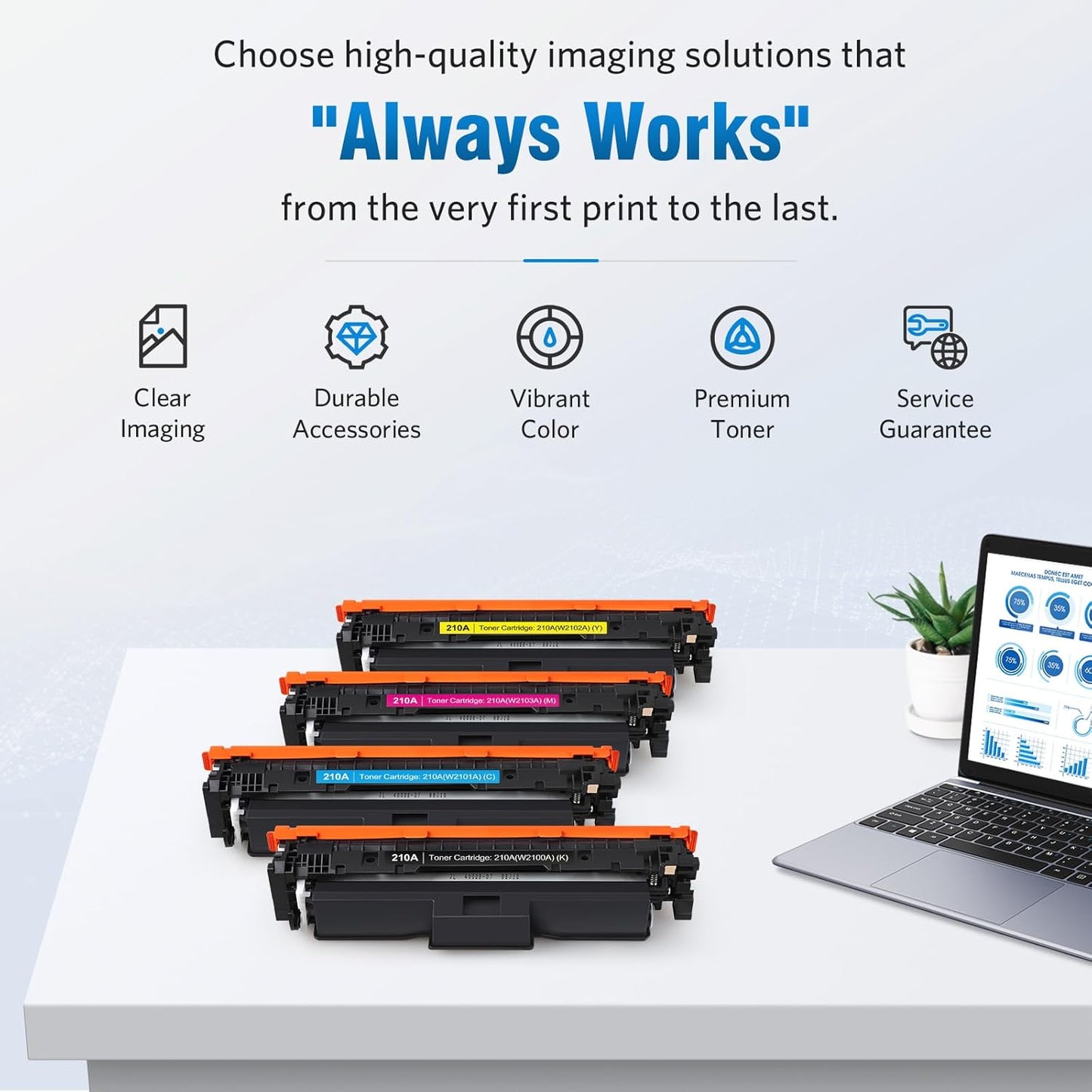 210A Toner Cartridges 4 Pack Compatible Replacement for HP 210A 210X W2100A W2101A W2102A W2103A Works for HP Color Pr MFP 4301 4201 Series 4201dw 4201dn MFP 4301dw 4301fdn 4301fdw Printer 4-Pack