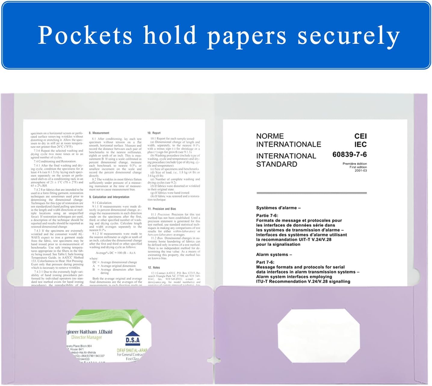 Zzrywuty File Folders with Pockets Letter Size, 50-Pack Paper Folders with Card Slot, Two Pocket Folders for School Students, Businessmen, Home and Office Workers（Purple）