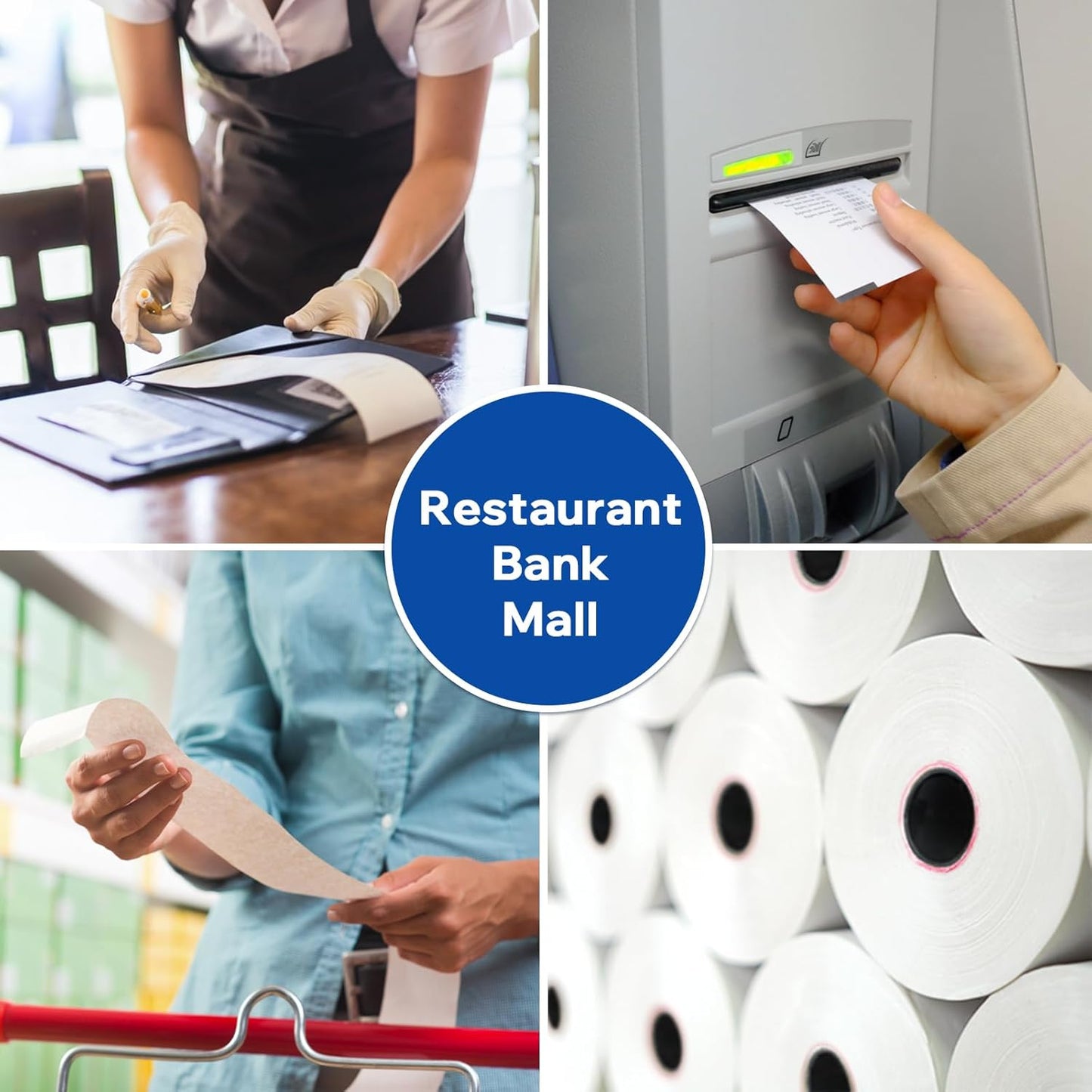 (50 Rolls) 3 1/8 x 230 Thermal Paper Receipt Rolls (48 GSM Premium Quality) Fits All POS Cash Registers BPA Free