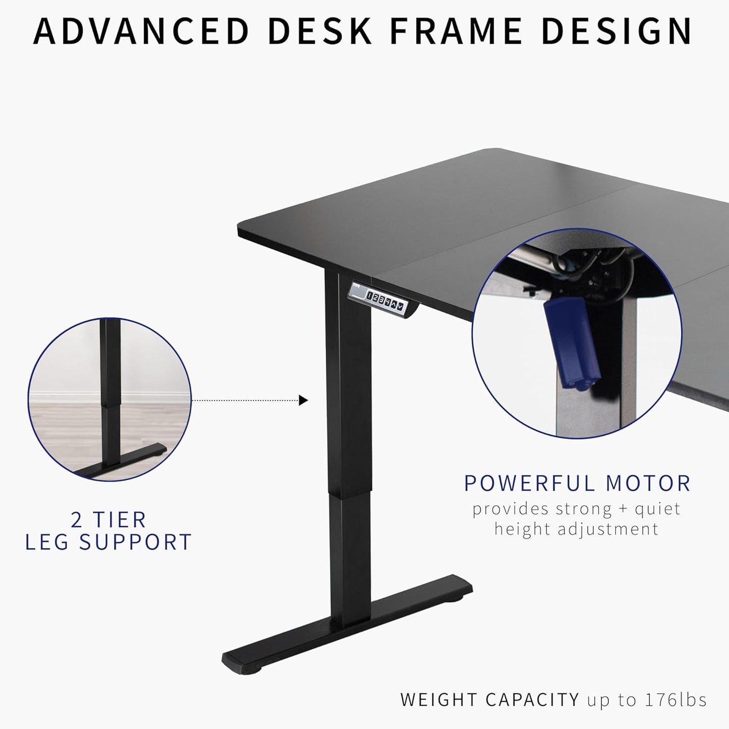 VIVO Electric 60 x 30 in Standing Desk, Memory Height Adjustment, 1B Series, Dark Walnut Top Black Frame, DESK-KIT-1B6D-30