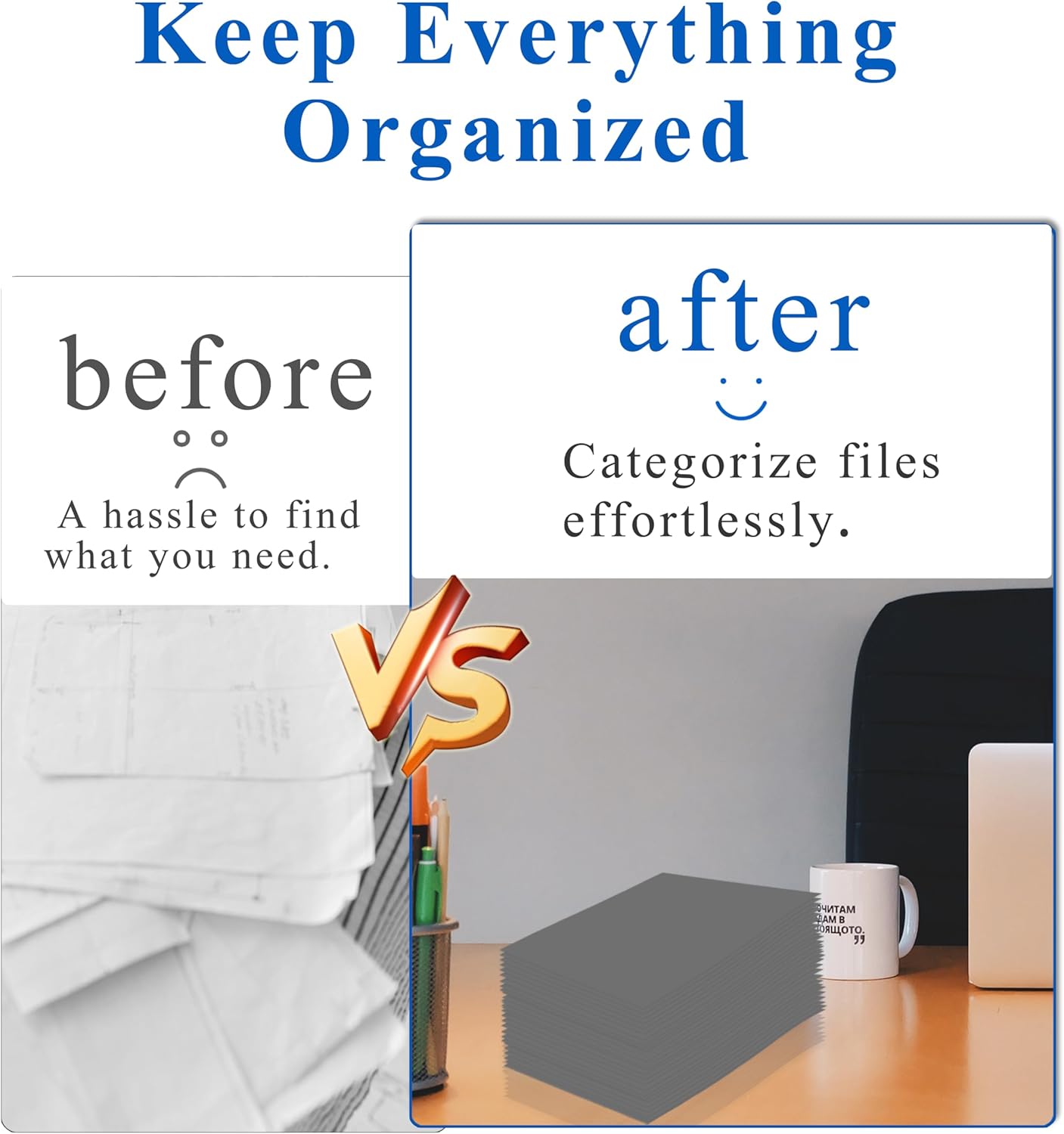 Zzrywuty File Folders with Pockets Letter Size, 25-Pack Paper Folders with Card Slot, Two Pocket Folders for School Students, Businessmen, Home and Office Workers (Grey)