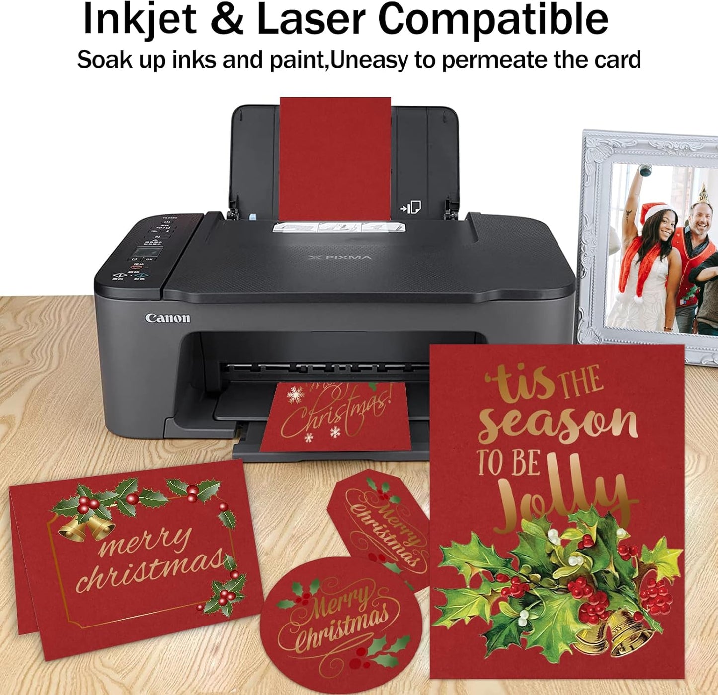 100 Sheets Dark Red Cardstock 8.5 x 11 Red Printer Paper, Goefun 80lb Card Stock Paper for Christmas, Valentines, Invitations and Craft