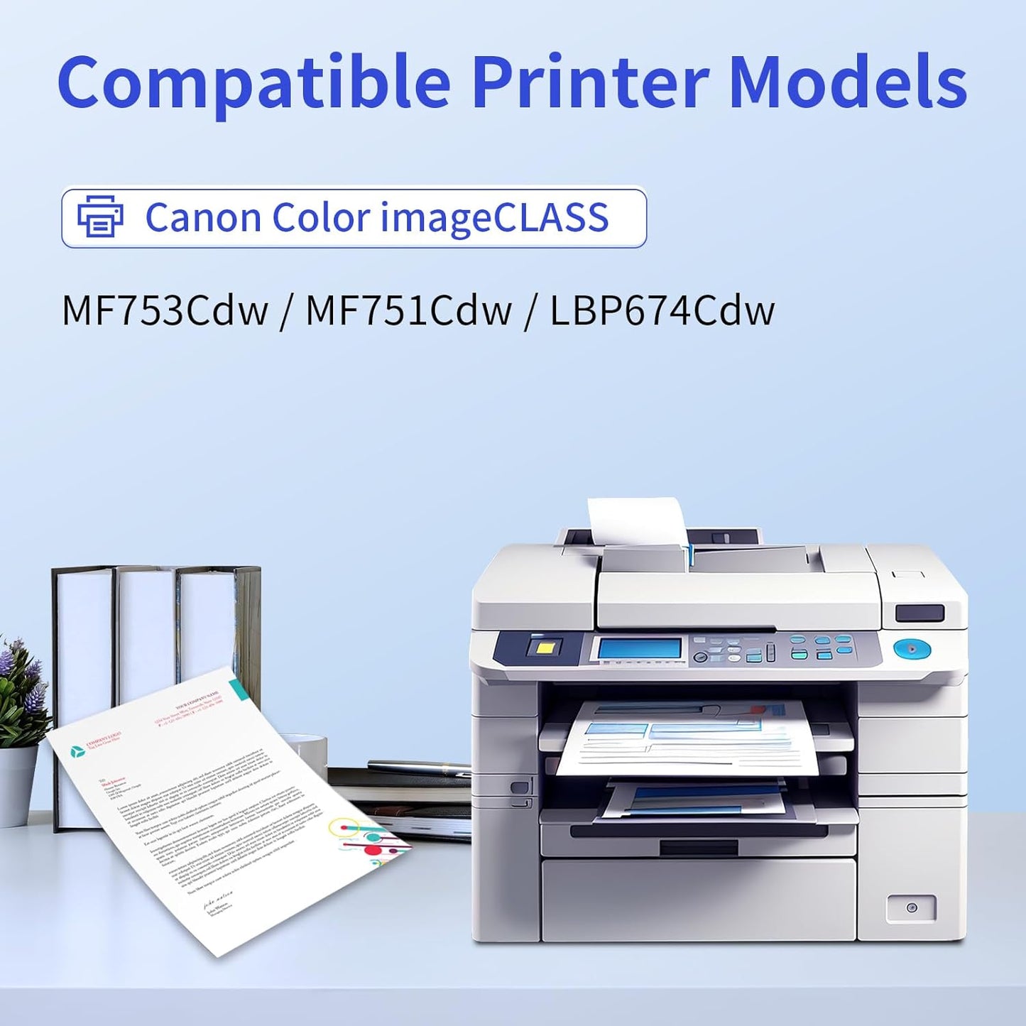 myCartridge 069H Toner Cartridge Set Compatible Replacement for Canon 069 069H Toner Works for Canon Color imageCLASS MF753Cdw MF751Cdw LBP674Cdw Printer, 069 069H Toner Cartridge 4-Pack B/C/M/Y