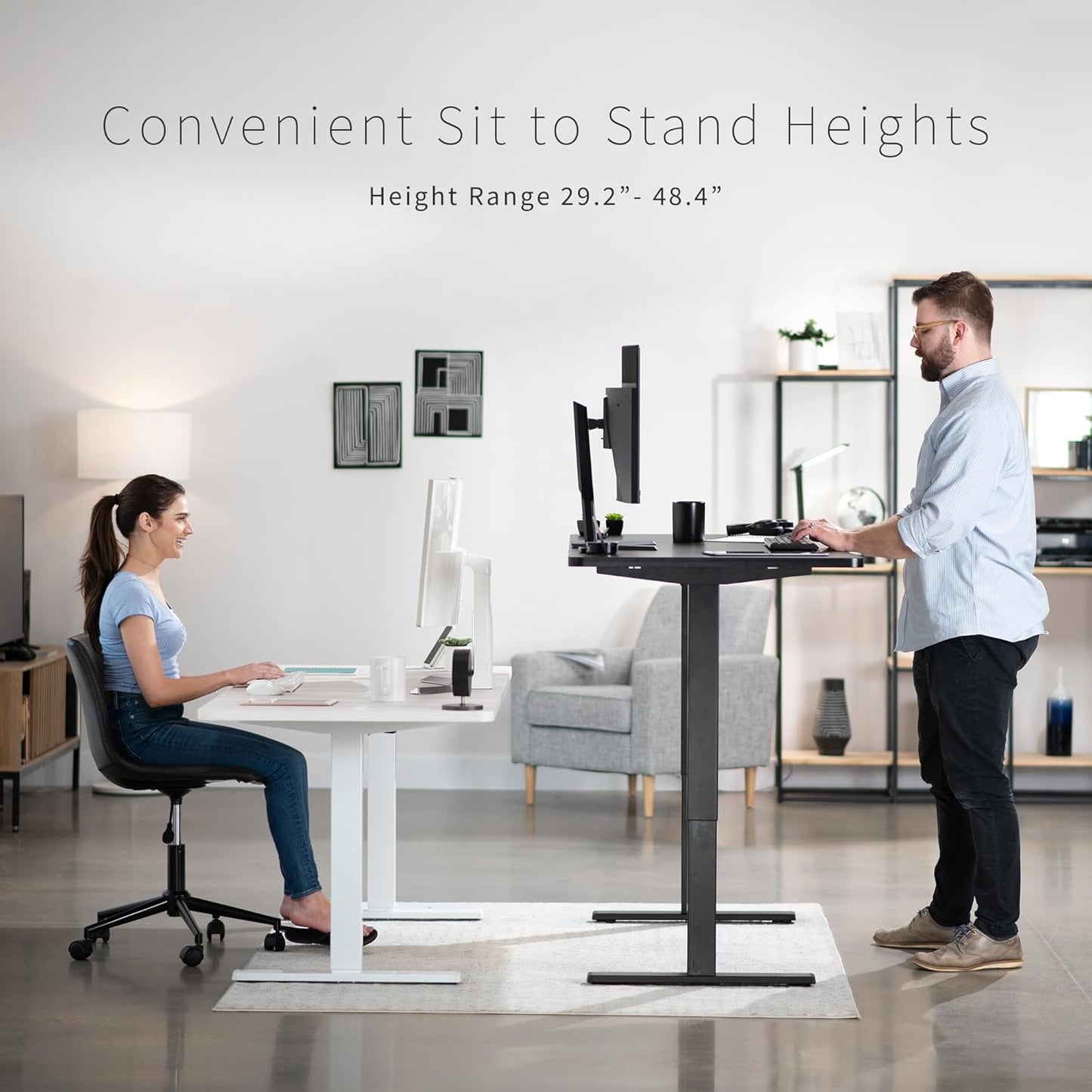 VIVO Electric 60 x 30 in Standing Desk, Memory Height Adjustment, 1B Series, Dark Walnut Top Black Frame, DESK-KIT-1B6D-30
