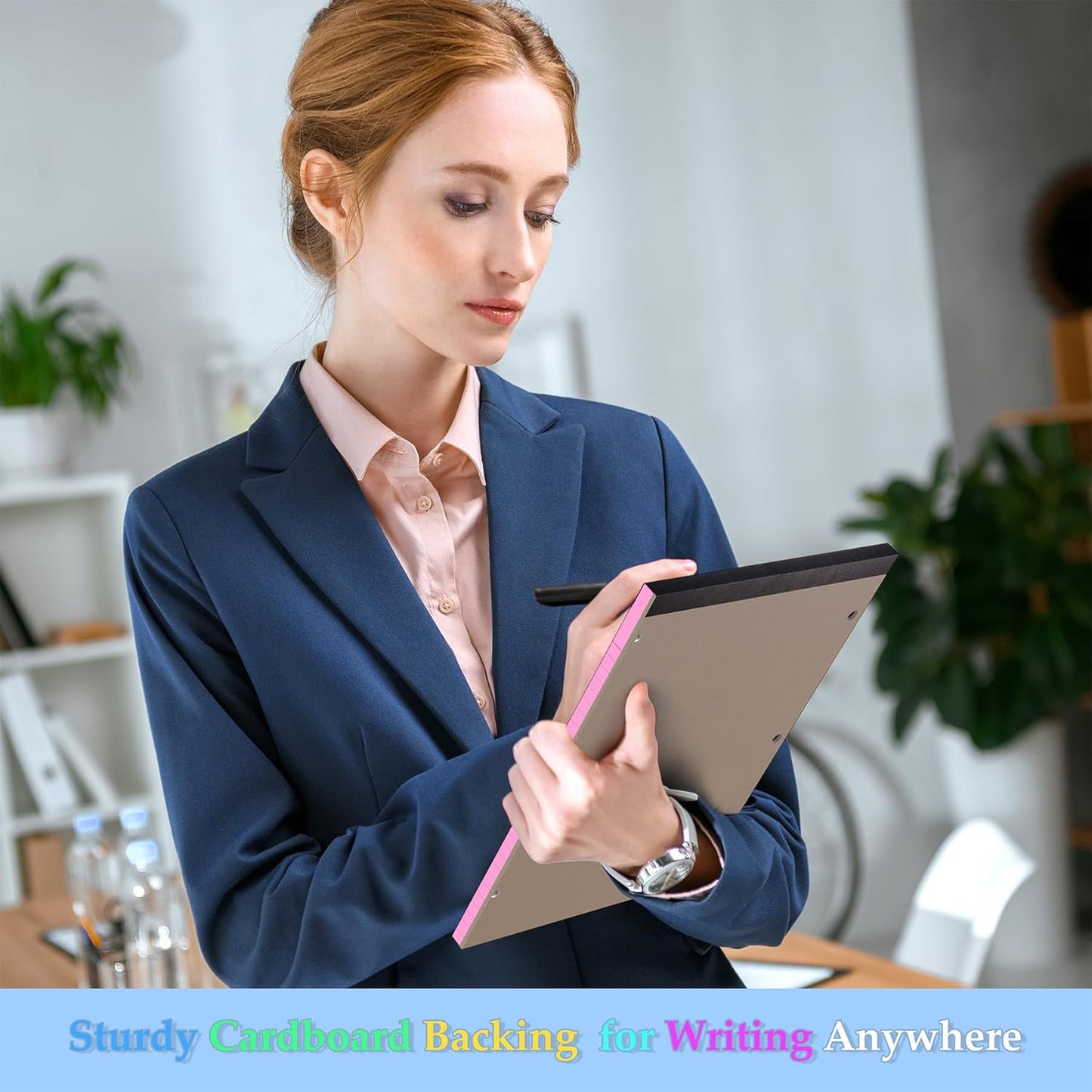 HAUTOCO 3 Pack 8.5 x 11 Legal Pads Colored Wide Ruled Notepads Perforated Writing Pads, 30 Sheets Per Notepad, 3-Hole Punched Paper, Writing Note Pads for School, Home, Office, Business