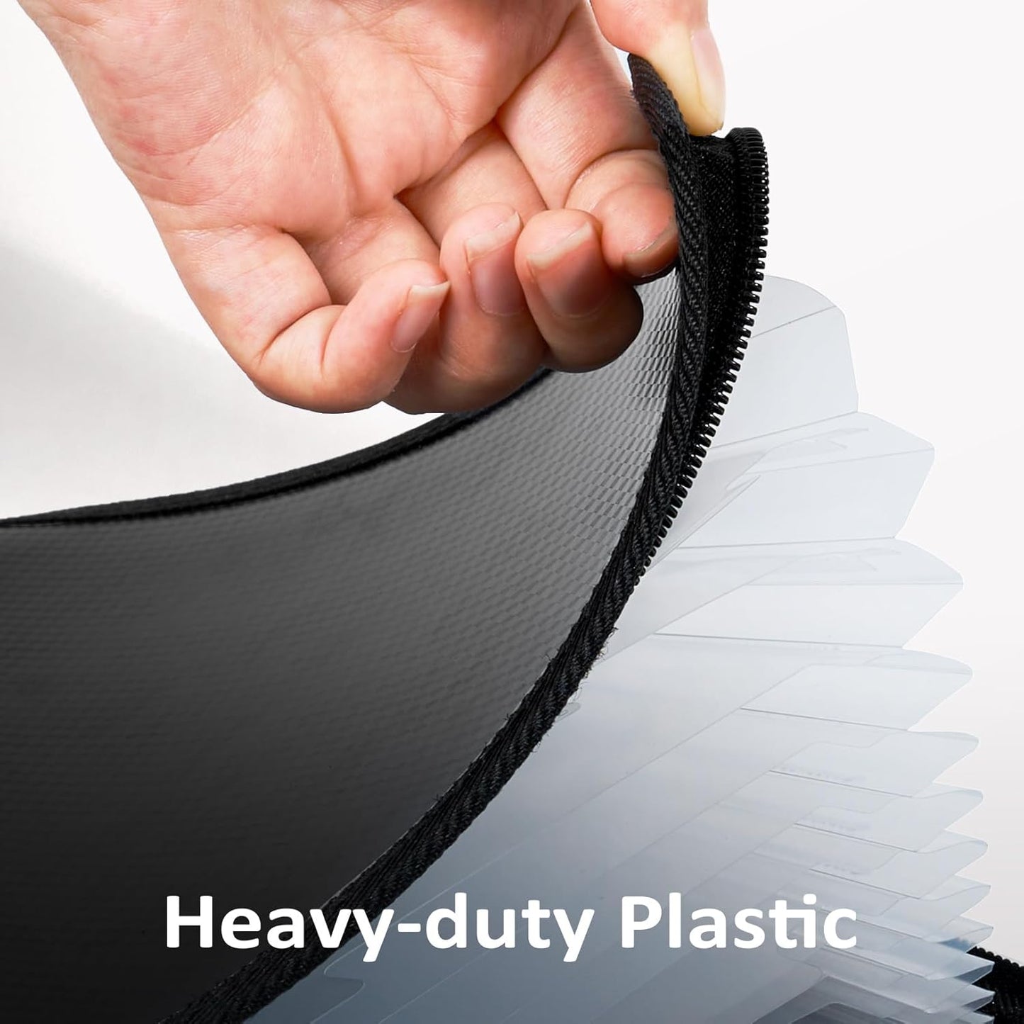 Sooez 13 Pocket Accordion File Organizer, Zipper Expanding File Folder Organizer, Reinforced Plastic Accordion Folder, A4 Letter Size, Portable Folders for Documents, Pink