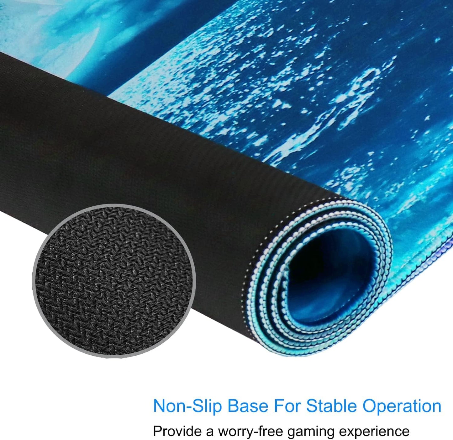 Naukay Large Mouse Pad, 31.5x15.7 inch Large Extended Computer Keyboard Mouse Mat, Water Resist Non-Slip Mousepad Rubber Base Long XXL Gaming Mouse Pad for Work & Gaming, Office & Home