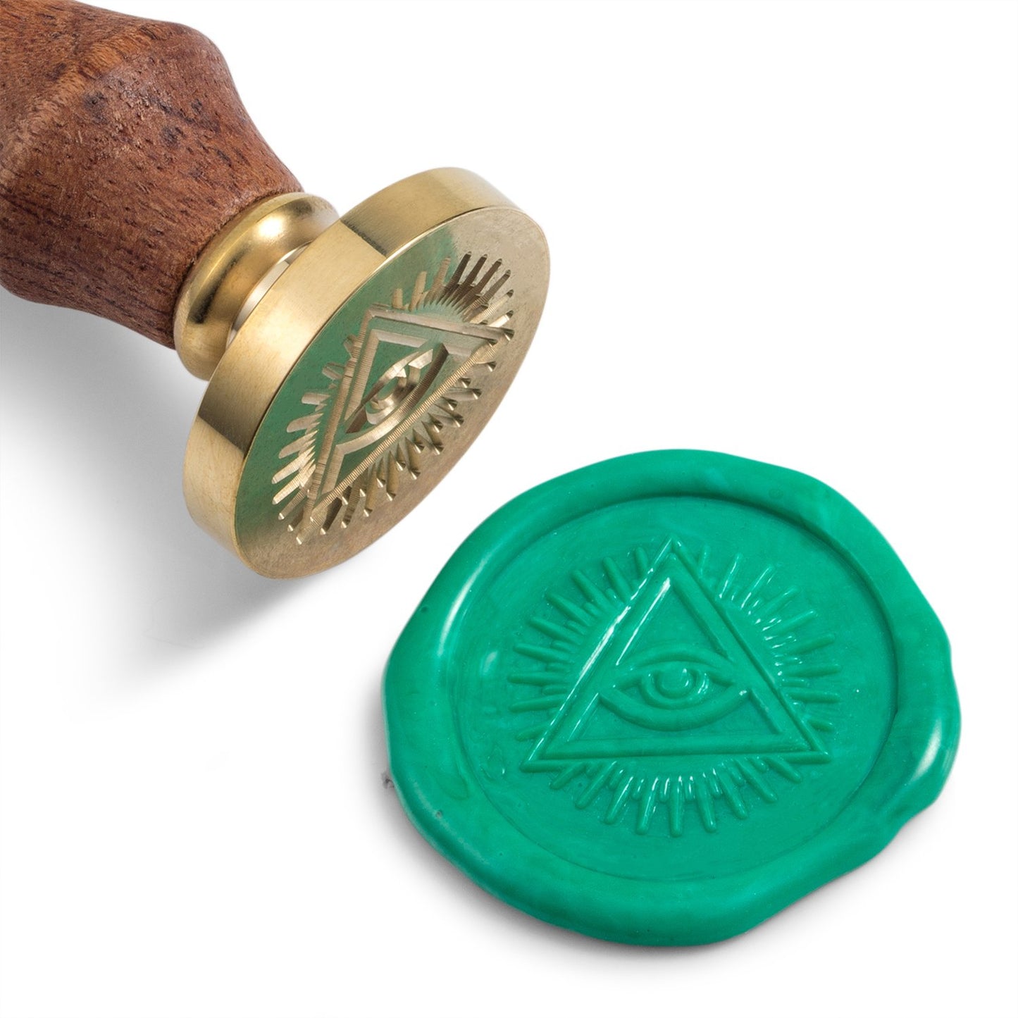 Mceal Wax Seal Stamp, Brass Head with Rosewood Handle, 1.2"(30mm) Dia, (Illuminati)