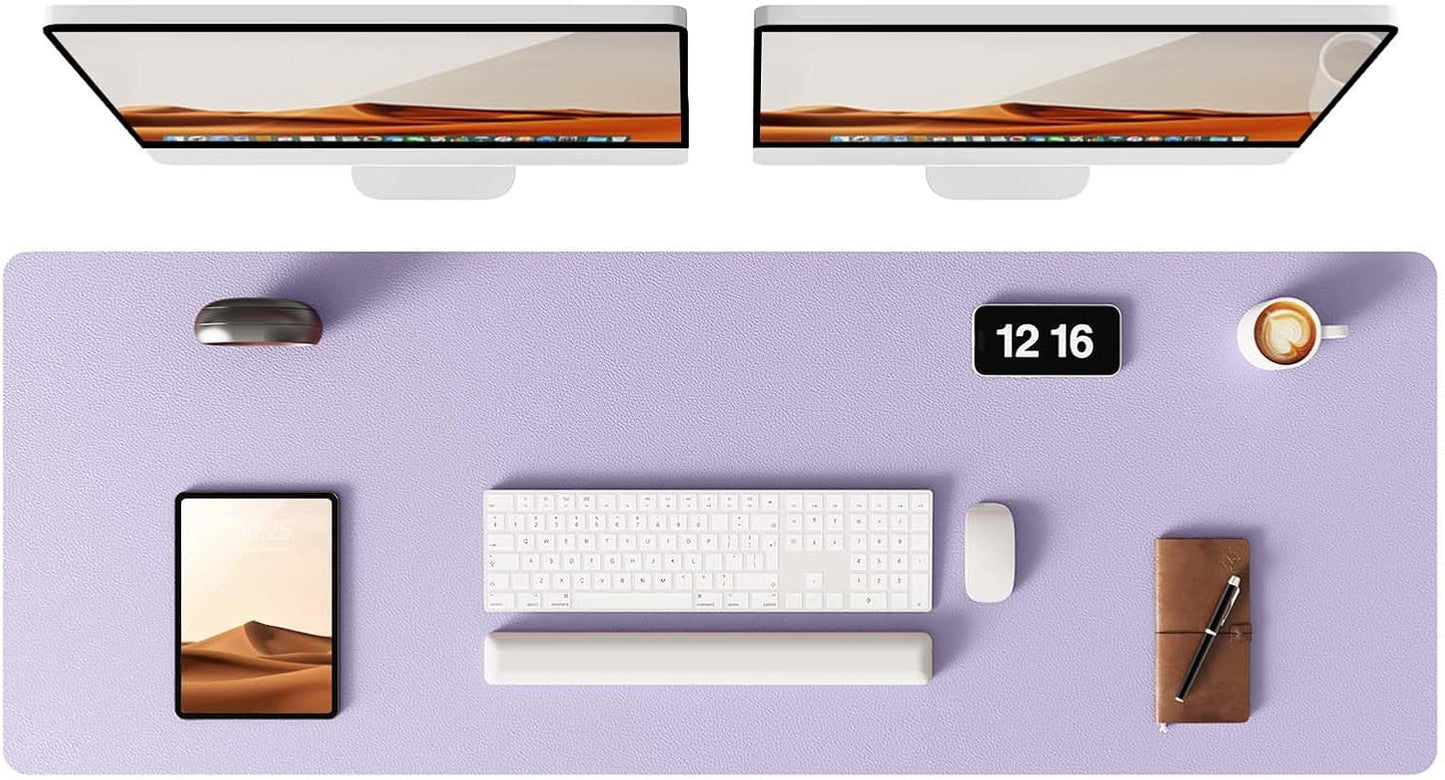 YSAGi Leather Desk Pad Protector, Office Desk Mat, Large Mouse Pad, Non-Slip PU Leather Desk Blotter, Laptop Desk Pad, Waterproof Desk Writing Pad for Office and Home (Light Purple, 47" x 17")