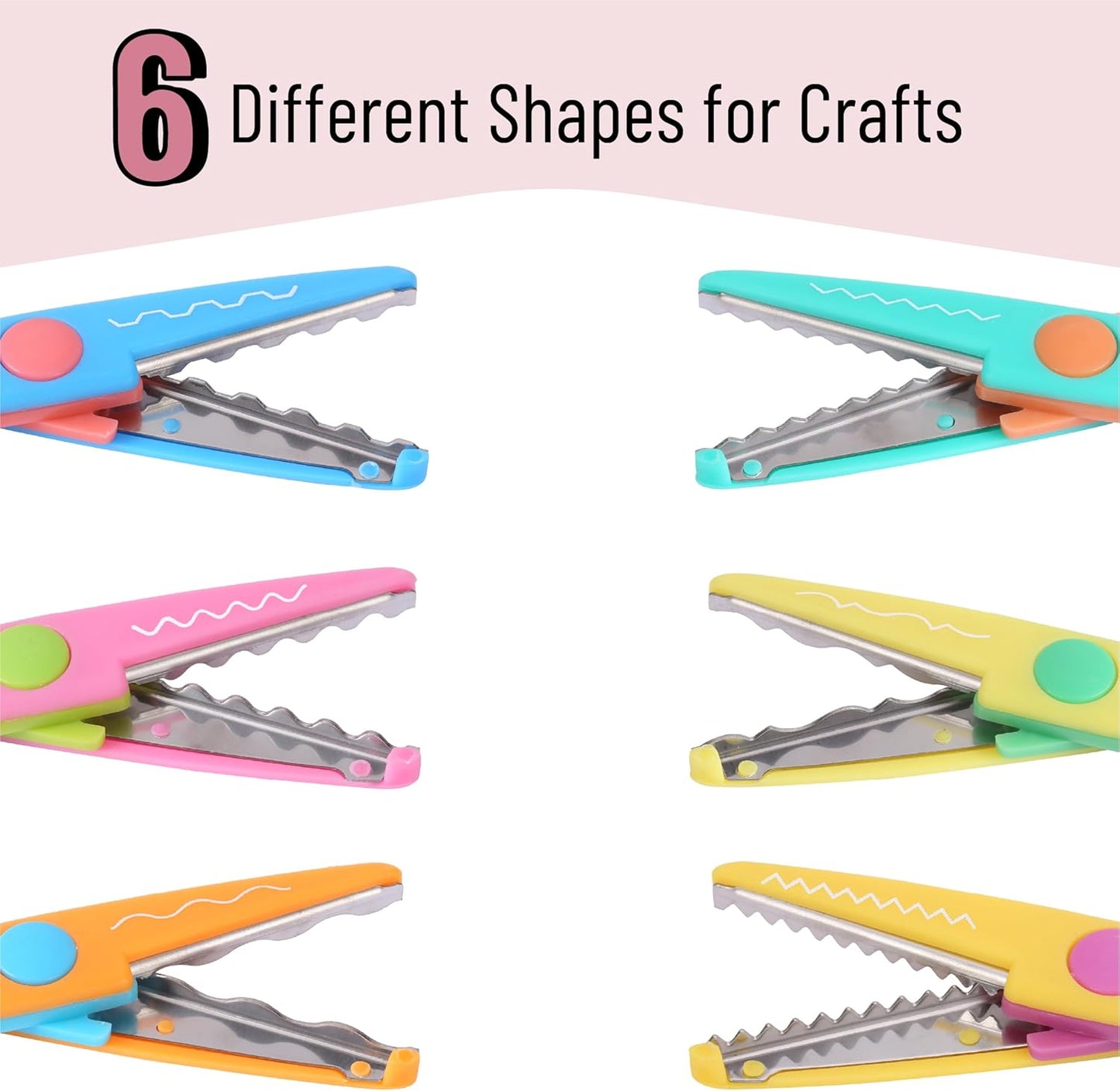 Mr. Pen- Craft Scissors Decorative Edge, 6 Pack, Vintage Colors, Zig Zag Scissors for Crafting