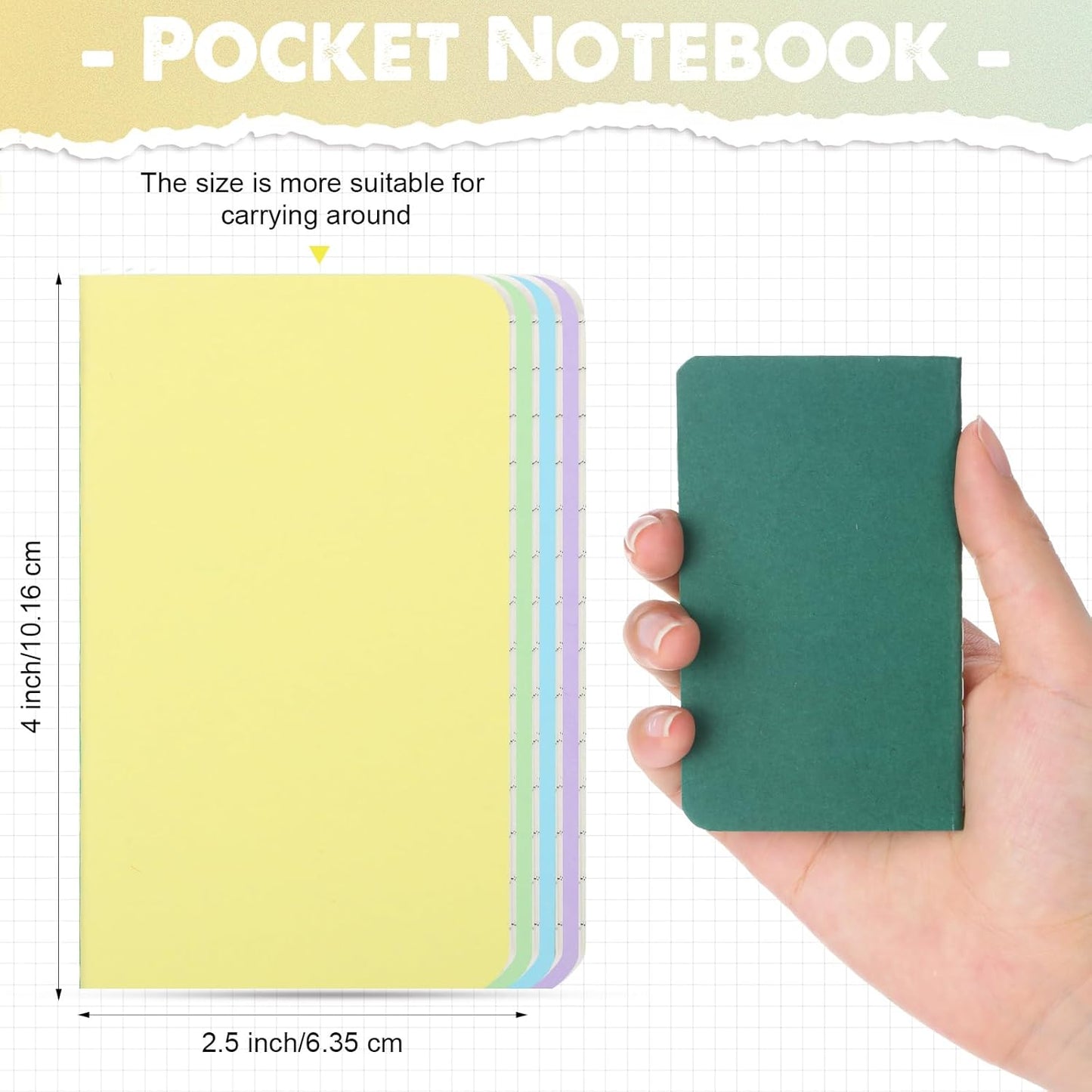 Harloon 100 Pcs Mini Notebooks Bulk Portable Small Pocket Notepad Blank Lined Wallet Memos Journal Employee Appreciation Gifts for Vet Tech Medical Assistant Coworker Staff, 4 x 2.5 Inches(Multicolor)