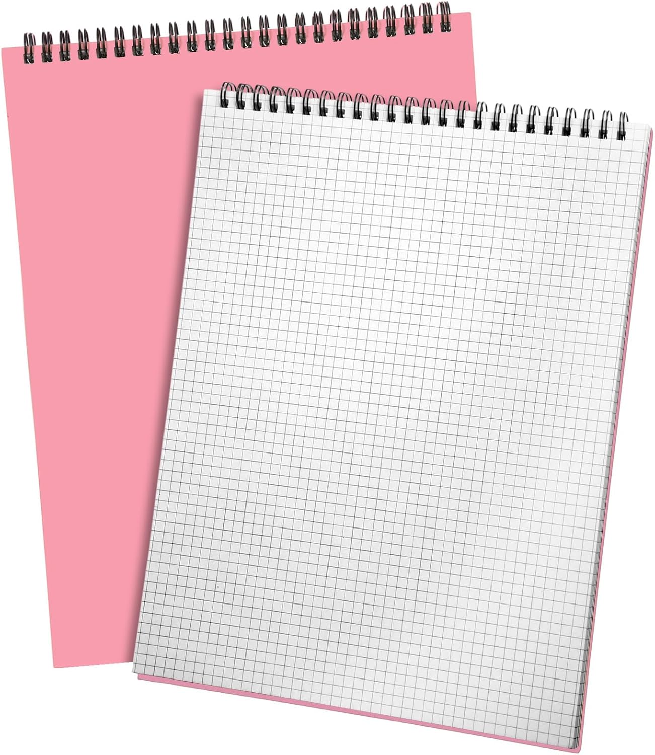 1 Pack Top Spiral Graph Paper Notebooks 8.7 X11.4 Inch A4 Grid Paper Notepad 70 Sheet Memo Steno Pad for Engineering Writing Sketching Drawing School Office Supplies (Pink)