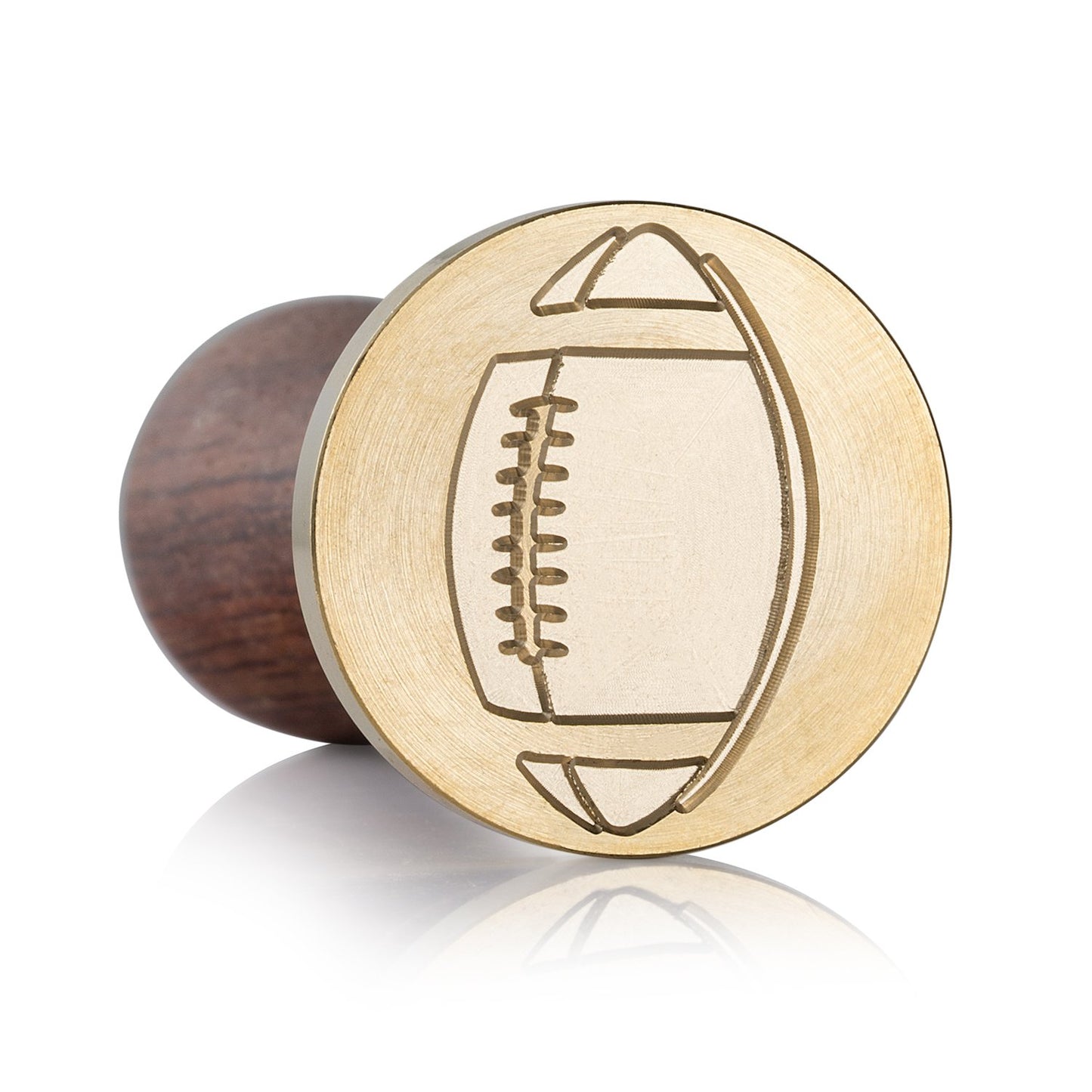 Mceal Wax Seal Stamp, Brass Head with Rosewood Handle, 1.2"(30mm) Dia, (Football)