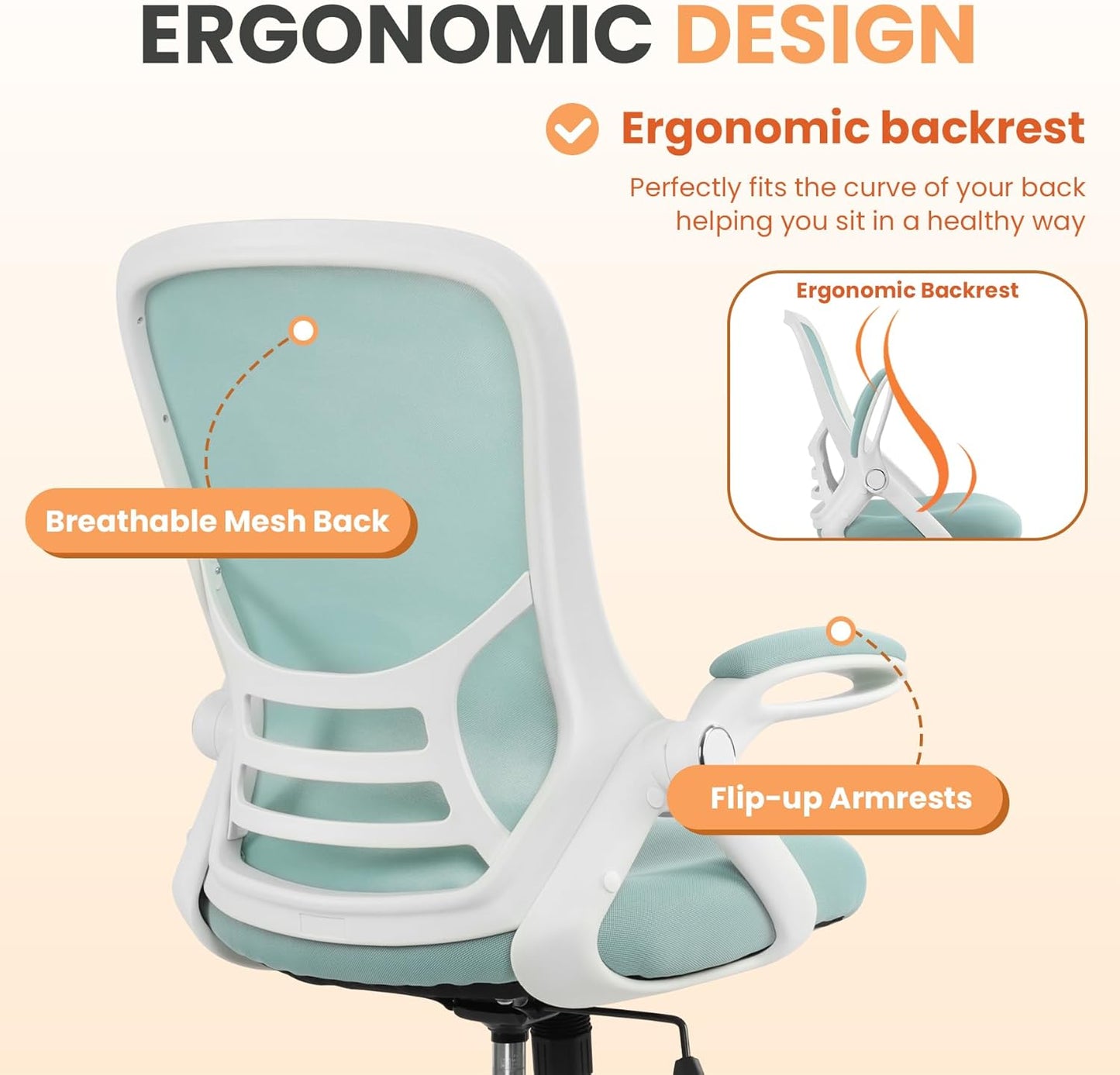 HYLONE Drafting Chair Tall Office, Ergonomic Standing Desk Stool Adjustable Drafting Chair Big Tall Drafting Office Chair Blue