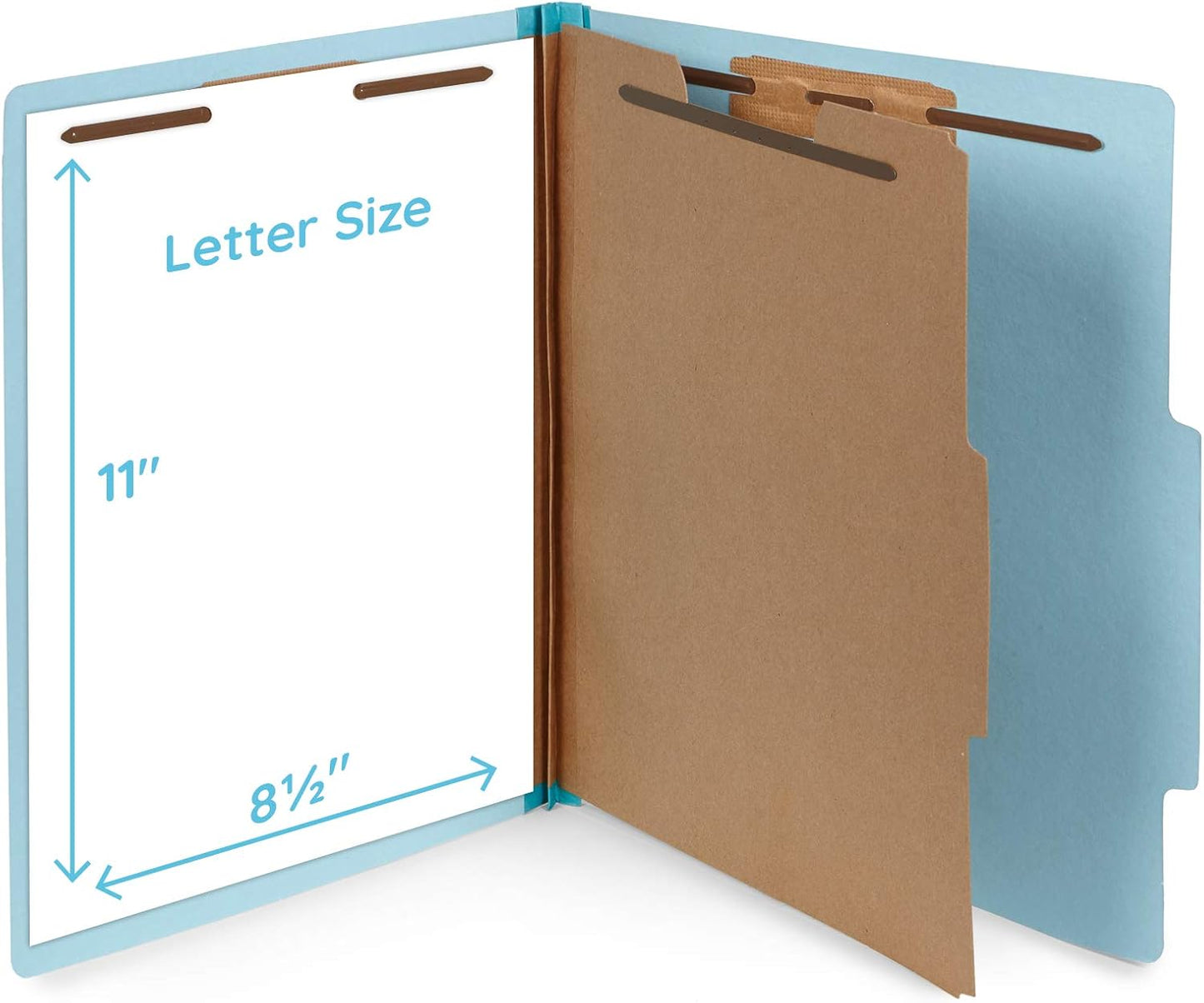 10 Blue Classification Folders - 1 Divider - 2 Inch Tyvek Expansions - Durable 2 Prongs, for Medical Files, Law Client Files, Pressboard Classification Folders 1 Dividers Letter Size, Blue, 10 Pack