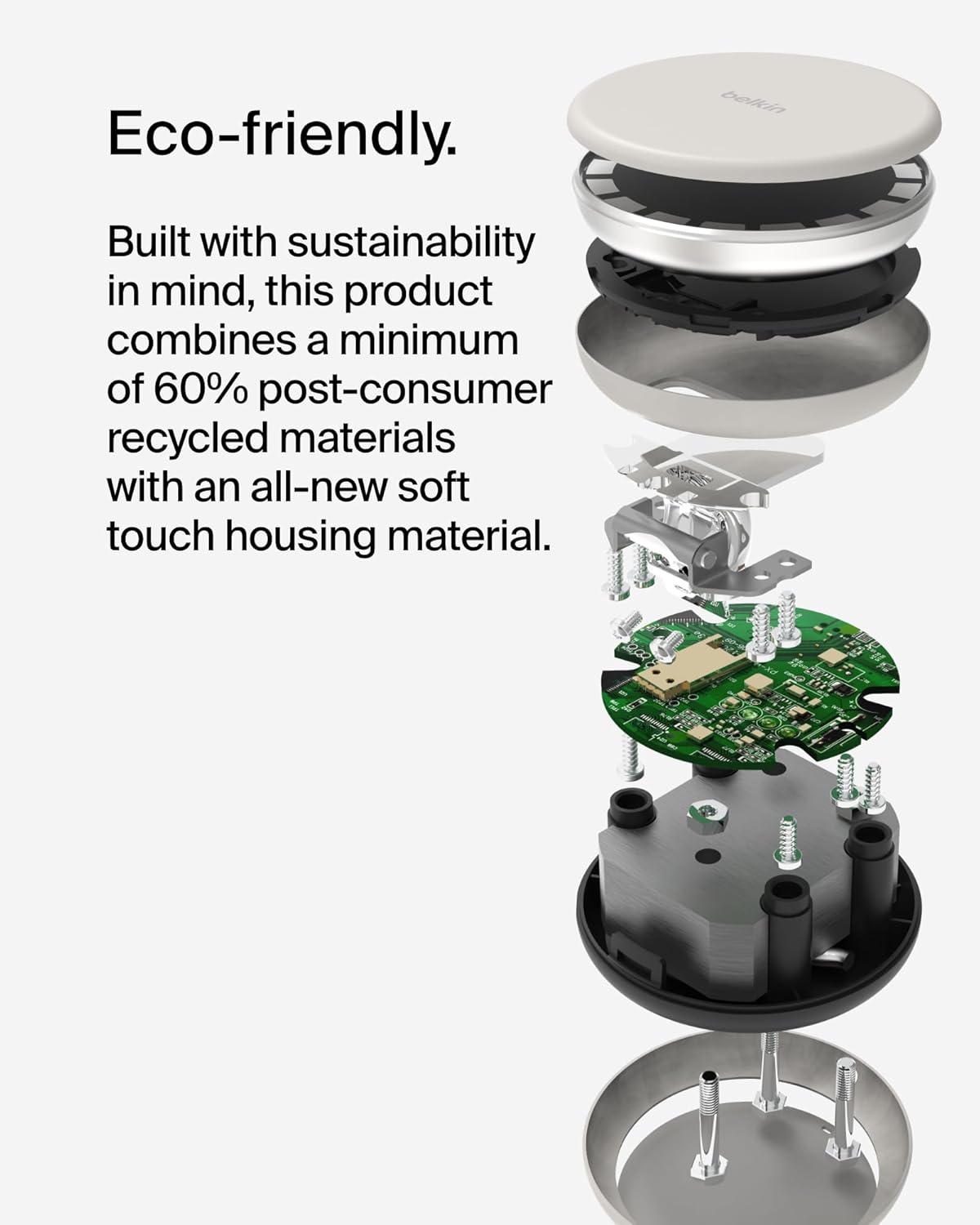 Belkin 2-in-1 MagSafe Wireless Charging Dock 15W Fast Charge iPhone Charger Compatible with iPhone 17, 16, 15, and 14 Series, AirPods, Pixel 10, and Other MagSafe Enabled Devices, PSU Included - Sand