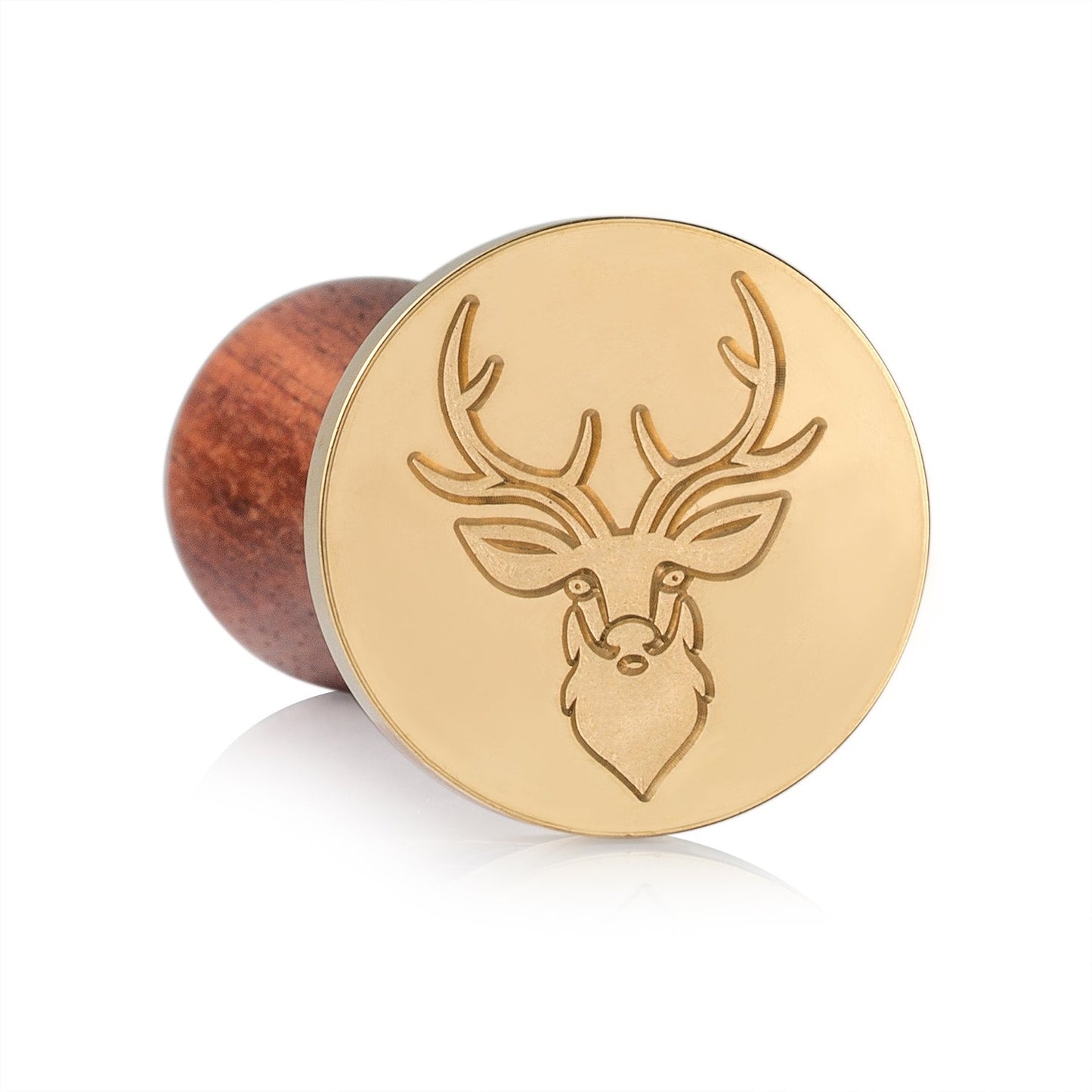 Mceal Wax Seal Stamp, Brass Head with Rosewood Handle, 1.2"(30mm) Dia (Deer)