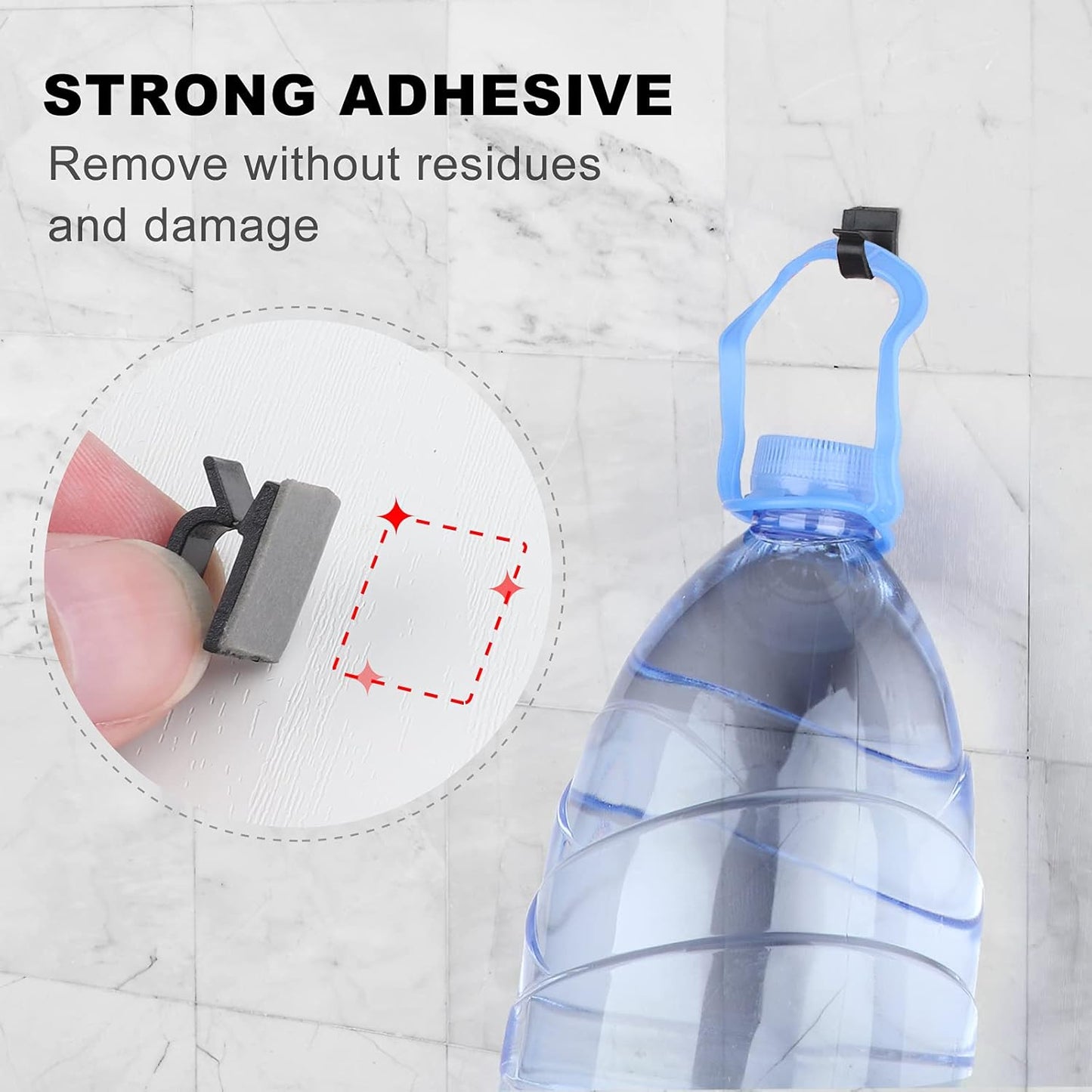 100 PCS Adhesive Cable Clips Black (Small & Large), Upgraded Wire Holder for Wall Cord Organizer Cable Management Under Desk, Outdoor Light Clips Hooks for LED, Car Dash Cam, HDMI, Extension Cord