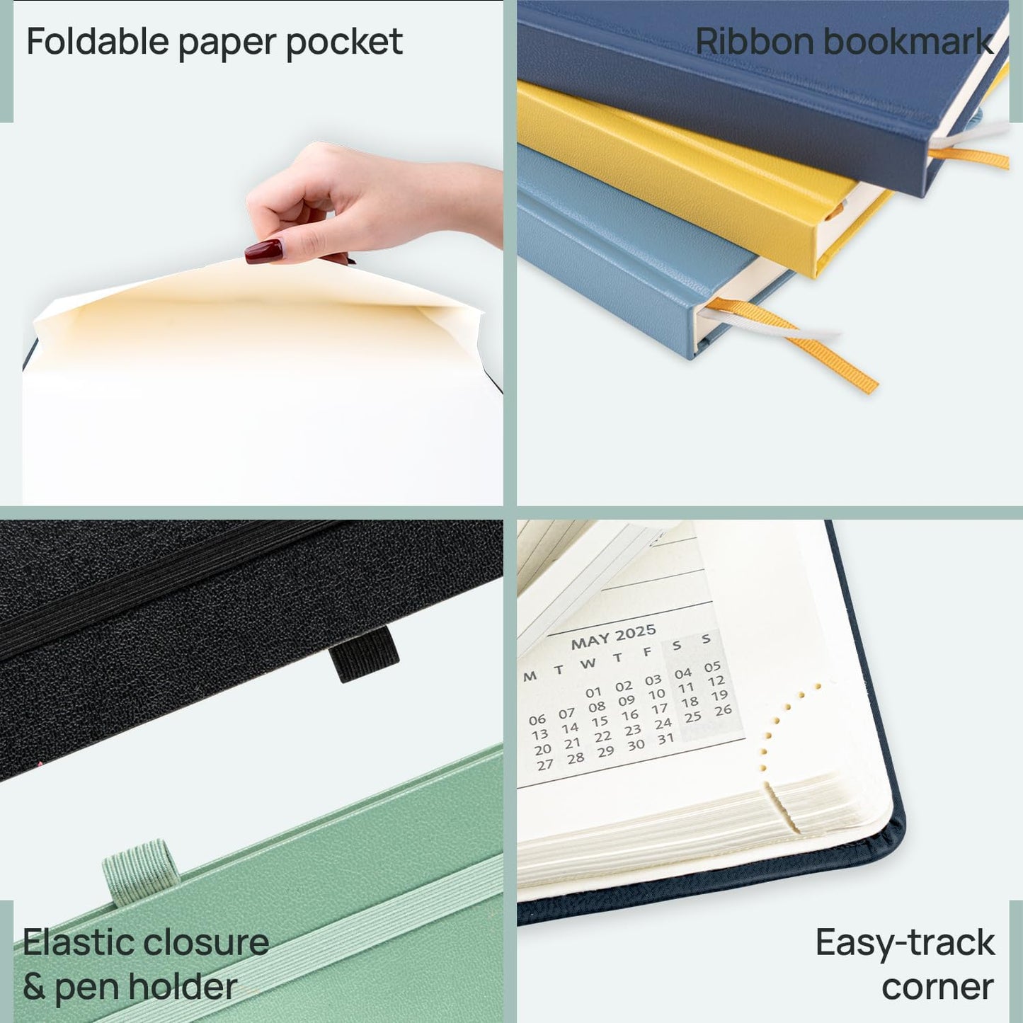 POPRUN 2025-2026 Daily Planner One Page Per Day (Large - 8.25'' x 12'') - Academic Calendar (July 2025 - June 2026), 2025 Day Appointment Book with Monthly Tabs, Hardcover - Light Yellow