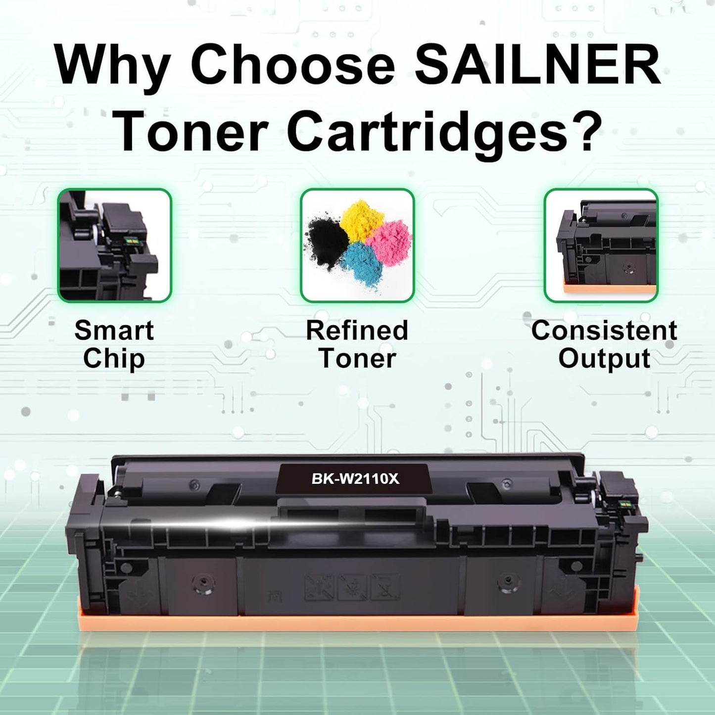 SAILNER 206X 206A Toner Cartridges 4 Pack High Yield Replacement for HP 206X 206A Toner Cartridge Set for Color Laserjet Pro M283fdw M283cdw M282nw M283fdn M255dw M255nw Printer