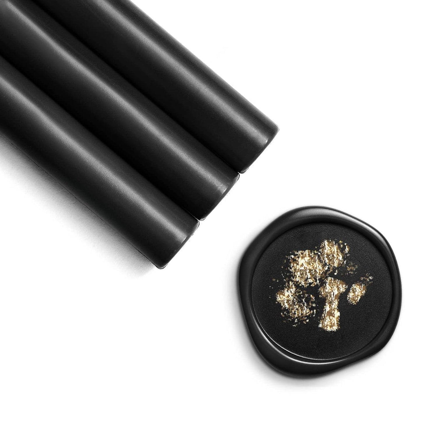 UNIQOOO Mailable Glue Gun Sealing Wax Sticks for Wax Seal Stamp - Black Color, Great for Wedding Invitations, Cards Envelopes, Snail Mails, Wine Packages, Gift Ideas, Pack of 8