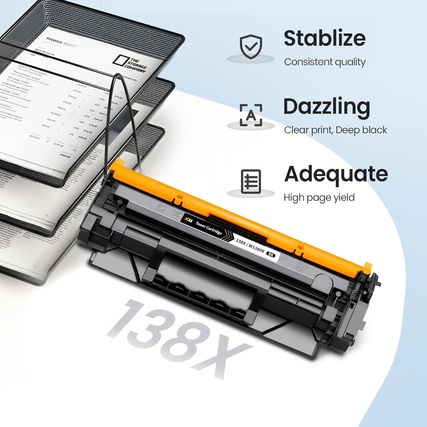 XJI 138X(with Chip) High Yield Compatible Toner Cartridges Replacement for HP 138 X A W1380X 138A W1380A Ink, for Laser Jet Pro 3001dn 3001dw MFP 3101fdn 3101fdw 3101sdw Printer Black