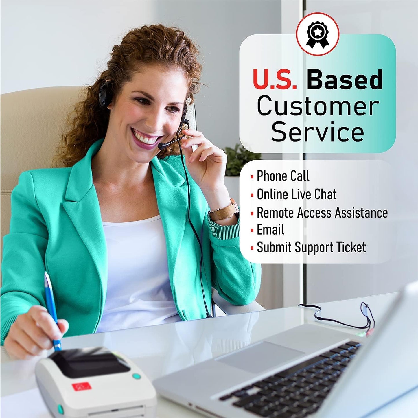 2054A Shipping Label Printer for Windows Mac Chromebook Android, Supports Amazon Ebay Paypal Etsy Shopify ShipStation Stamps UPS USPS FedEx DHL, Roll & Fanfold 4x6 Direct Thermal Label