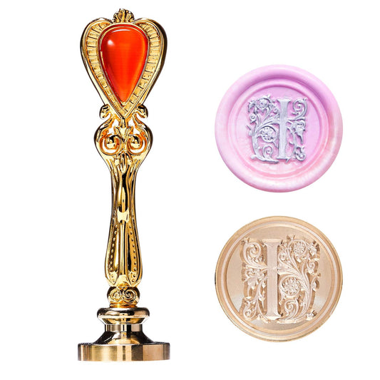 Letter I Alphabet Sealing Wax Stamp, Initial I Wax Seal Stamp, Gold