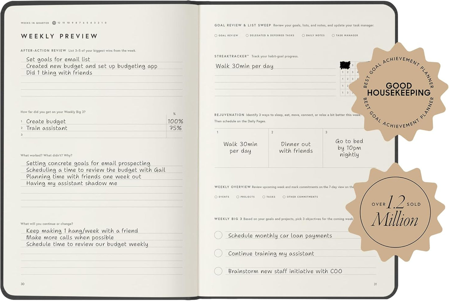 Full Focus Sienna Linen Planner by Michael Hyatt - The #1 Daily Planner to Set Annual Goals, Increase Focus, Eliminate Overwhelm, and Achieve Your Biggest Goals - Hardcover