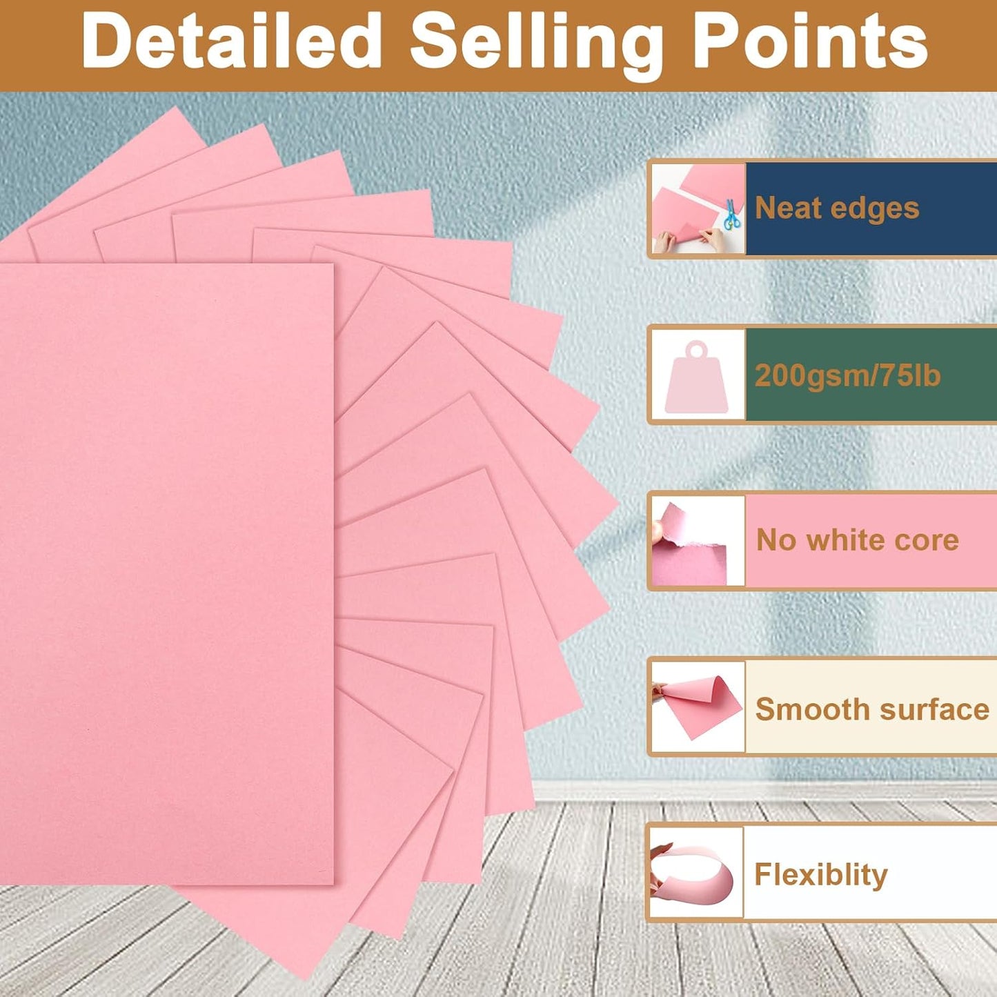 40 Sheets Candy Pink Cardstock 8.5 x 11 Craft Paper, 75lb Premium Heavyweight Paper Card Stock for DIY Cards Making, Greeting Cards, Party Decorations, Wedding Invitations, Menus