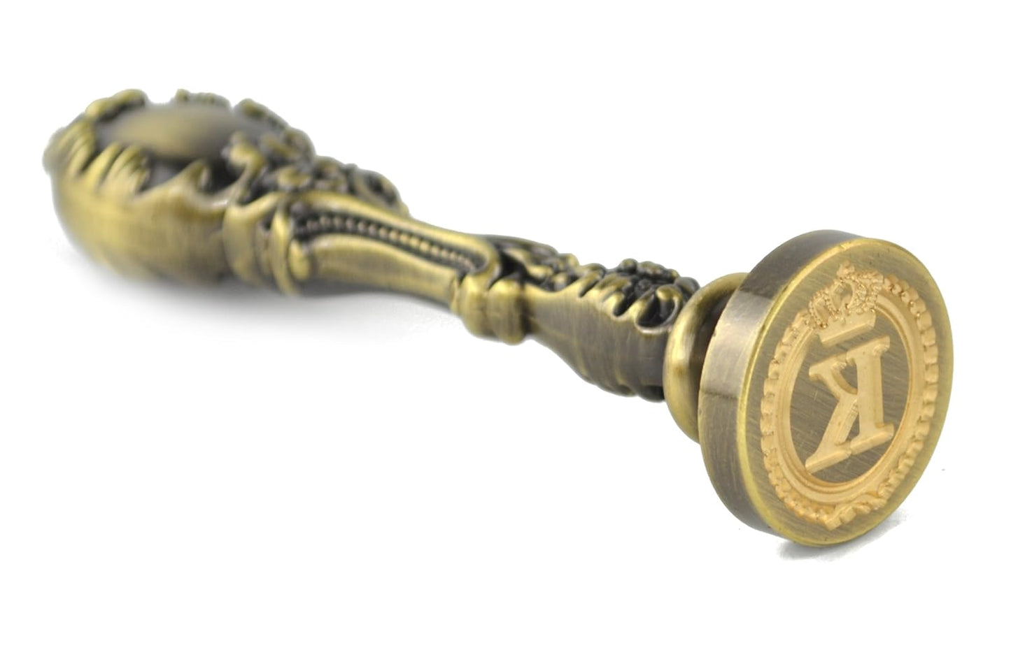 Samyo Creative Romantic Stamp Maker Classic Old-Fashioned Style Brass Color Wax Seal Sealing Stamp Vintage Antique Alphabet Initial Letter Set - (Letter K)