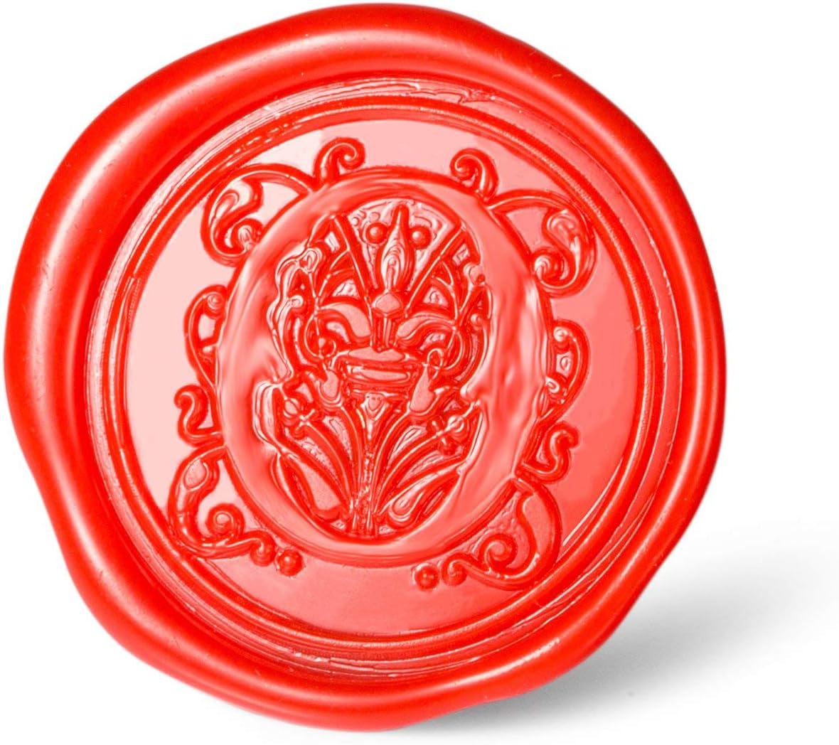 Mceal Wax Seal Stamp, Large Seal 1 1/5"(30mm) Dia, Silver Brass Head with Wooden Handle, Regal Letter A to Z Series (Letter O)