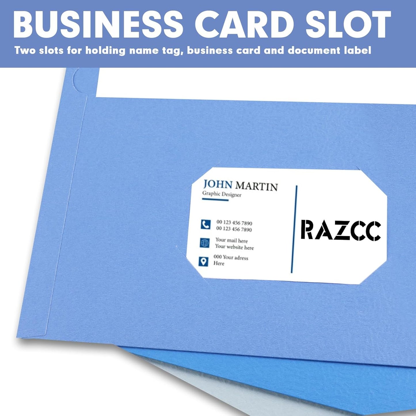 Two Pocket Folders, RAZCC 30 Pack File Folders with Pockets Fit Letter Size Paper, Thick Paper File Folder for School Office Business Home, Assorted 10 Colors