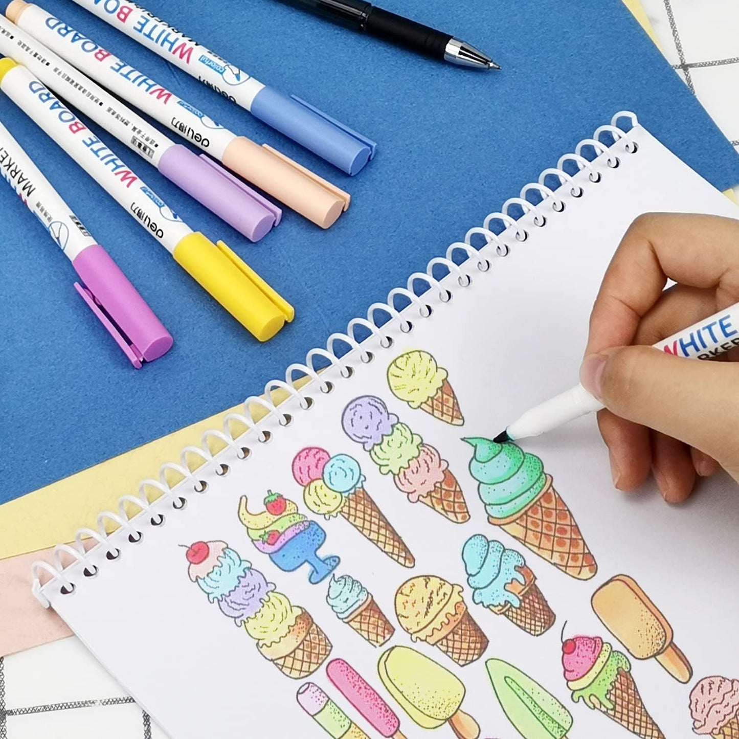 Rayson 7.9mm Plastic Spiral Coil Binding 3:1 Pitch, 5/16inch, 40 Sheets Capacity White Coil Binding Spines - Versatile for Office and Educational Tasks, Pack of 100