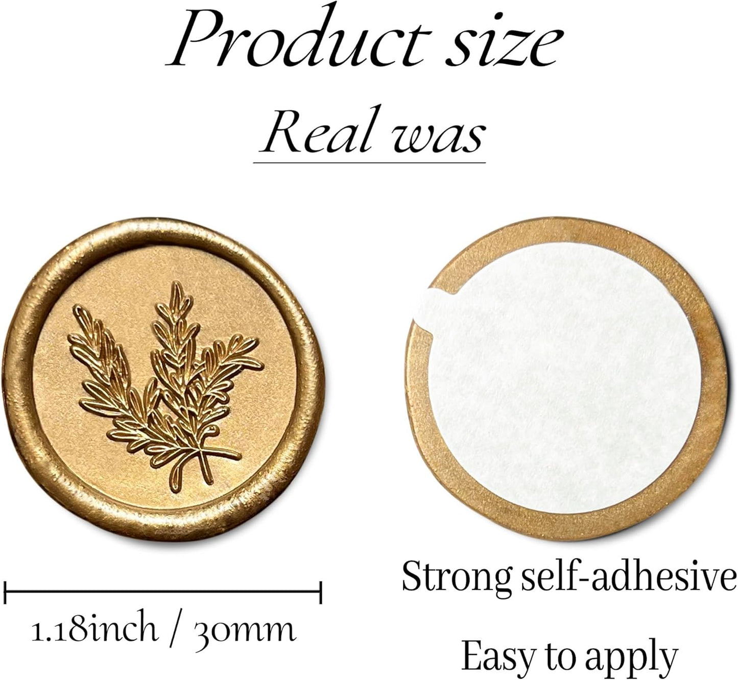 50Pcs Wax Seal Stickers Handmade Envelope Seals Self Adhesive Wax Stickers for Wedding Party Invitations, Envelope, Gift Wrap, Christmas(Rosemary Style, Bronze)