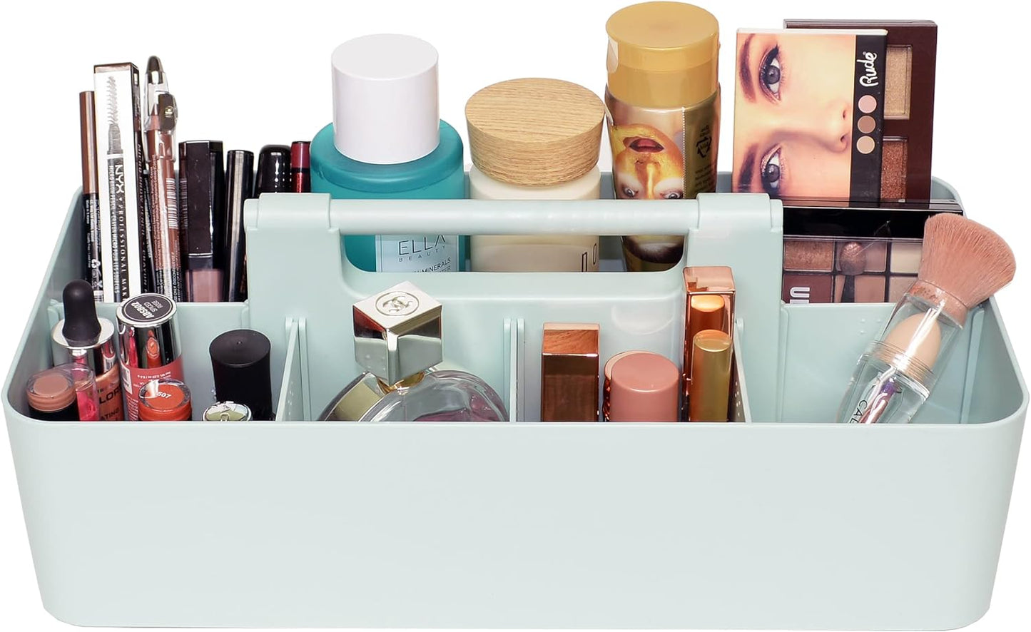 -Large Portable Caddy, DIY Dividers, 8 Compartments, School Office Supplies Home Business Organizer,Portable Basket with Handle Storage Organizer Modern Made in USA (10 PACK, Mint)