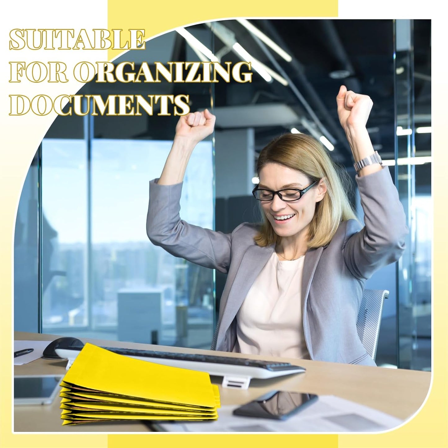 60 Pcs Classification Folders Letter Size, 1 Divider Pressboard File Folder with Fasteners, Expanding File Organizer Bulk for Teachers, Clergy, Office, Church, Christmas Donations (Yellow)