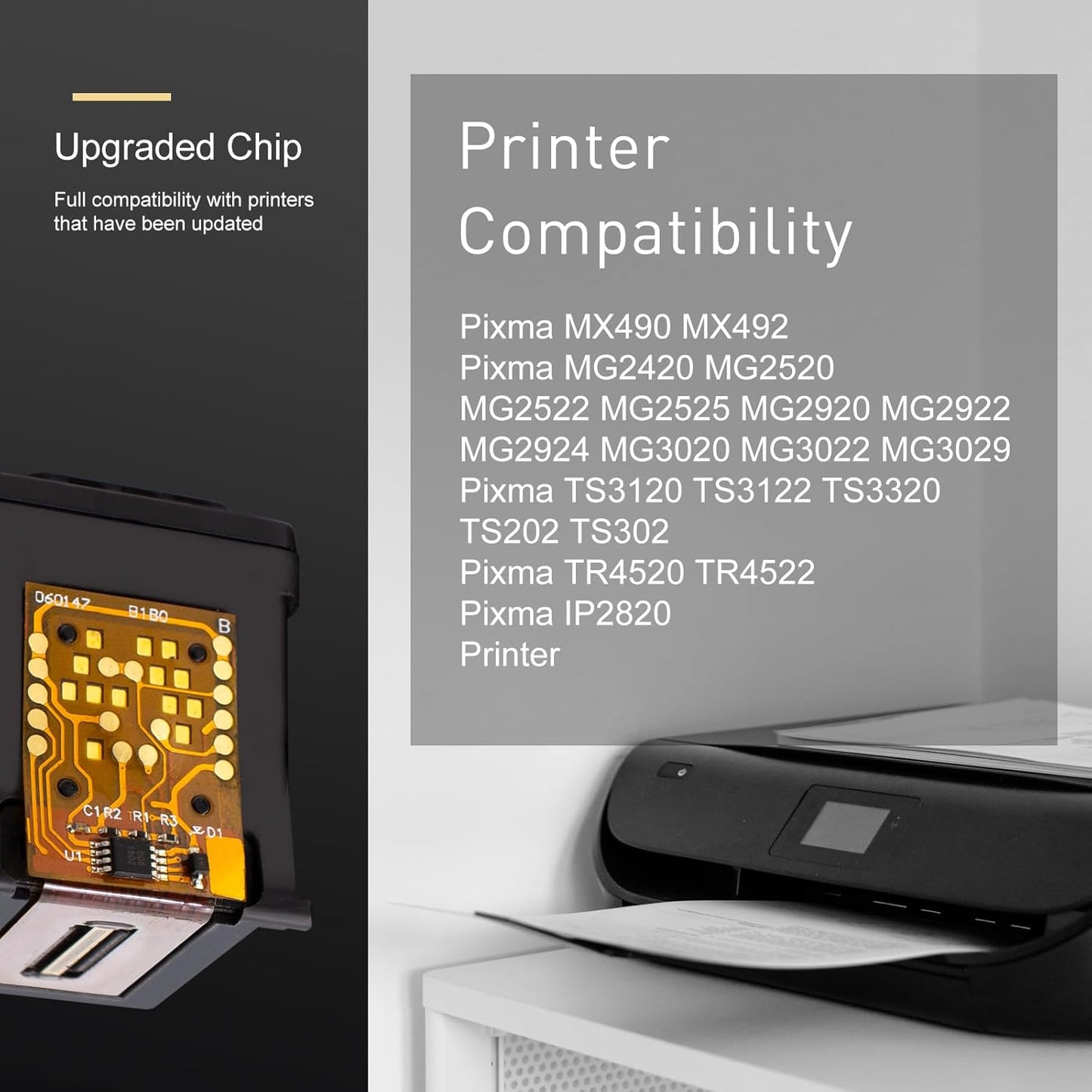 245XL Ink Cartridge Compatible for Canon 245XL Black Ink PG-243 PG-245 XL PG243 PG245 Works with MX490 MX492 TR4520 TR4522 MG2500 MG2522 TS3100 TR4500 Printer PG243XL PG245XL (1Black)
