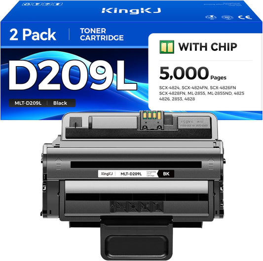 MLT-D209L Toner Cartridge Black 1-Pack High-Yield Replacement for Samsung MLT-D209L D209L 209L Compatible with Samsung SCX-4824 SCX-4824FN 4825 4826 2853 SCX-4826FN 4828 SCX-4828FN ML-2855 ML-2855ND