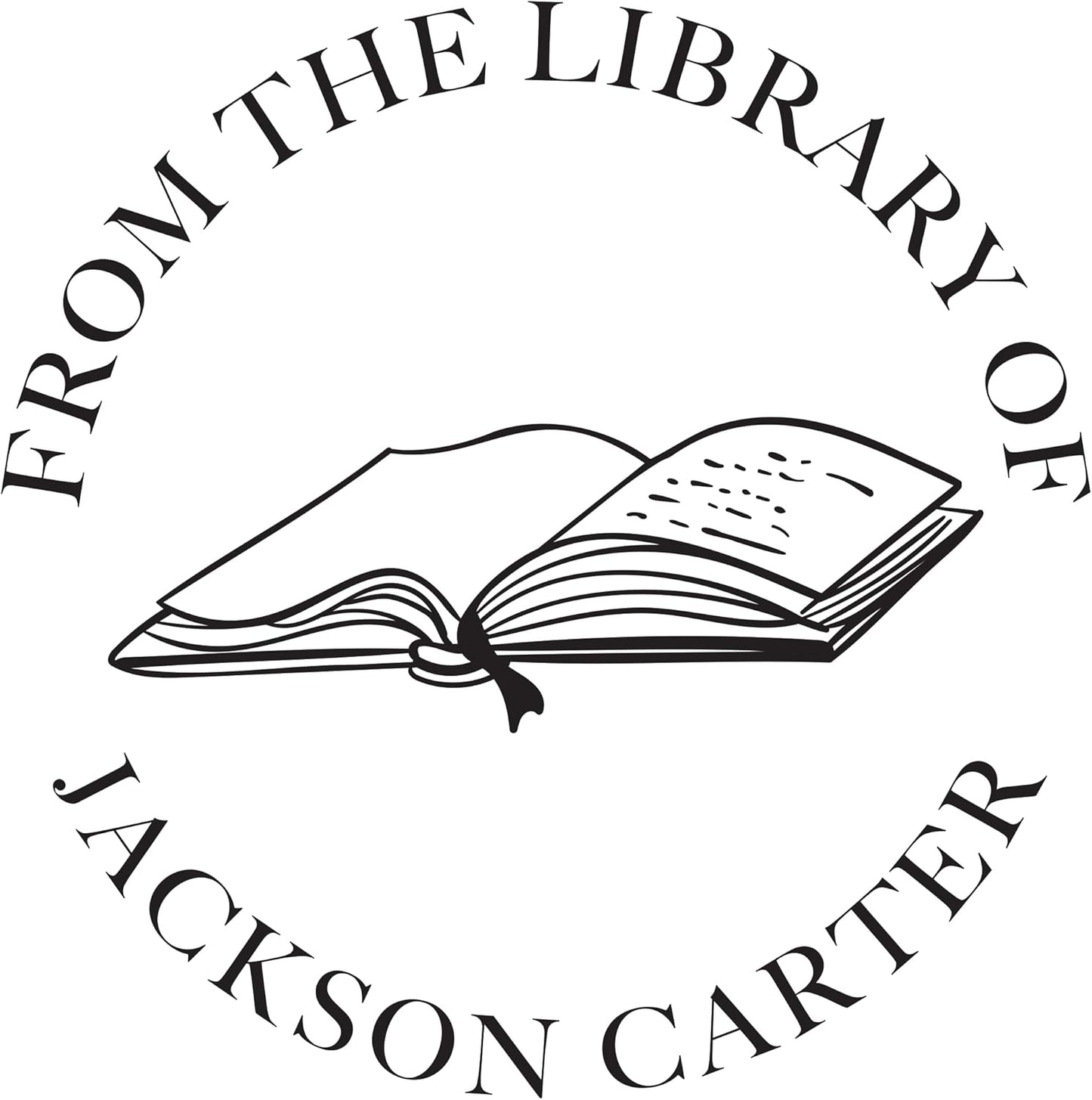 Personalized Book Embosser, Wooden Book Stamp, Self Inking Book Stamp, Custom Round Library Book Embossing Tool, Teacher School Book Stamp, Ex Libris Stamp, Gift for Book Lover (Open Book)