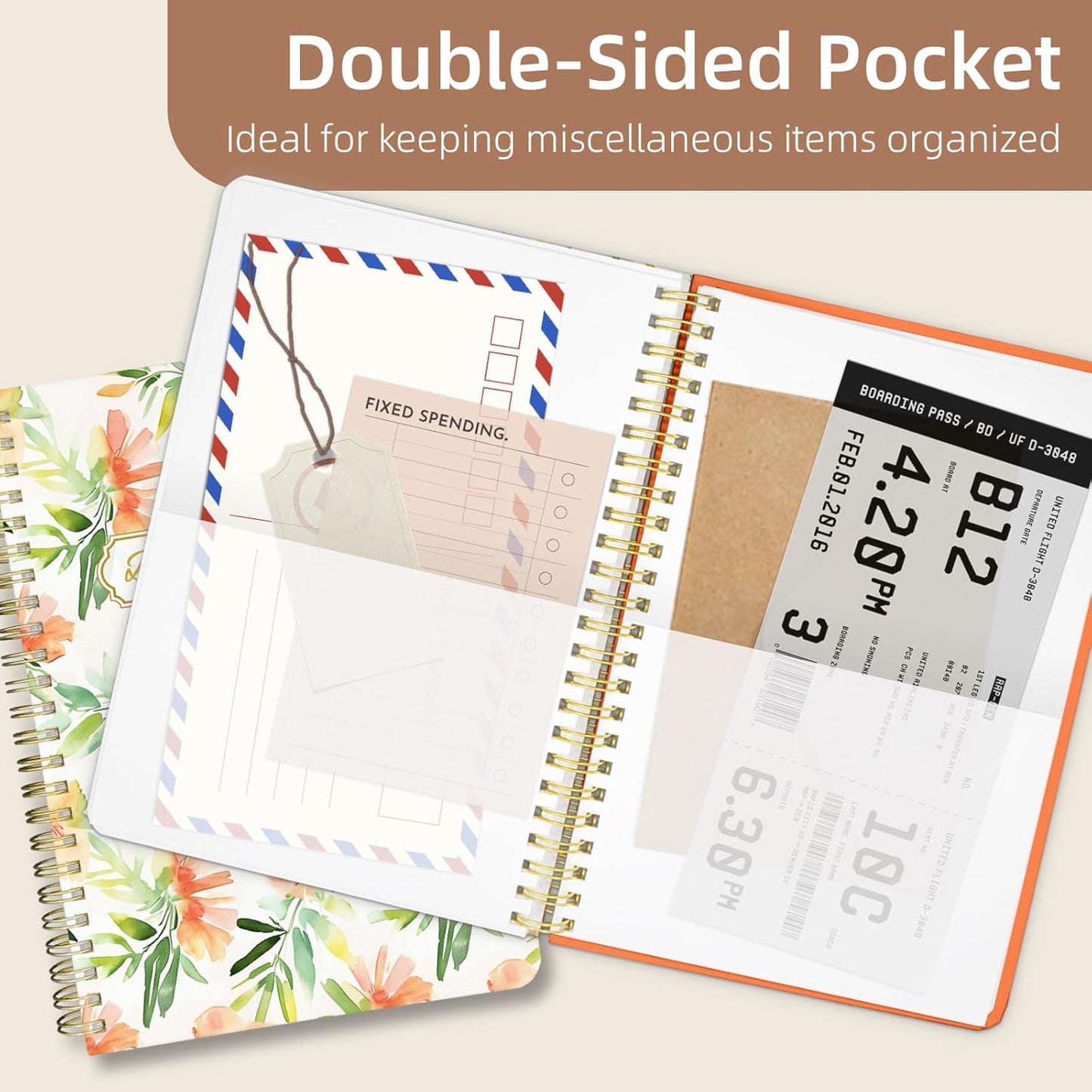 Undated Daily Planner - Spiral Notebook 80 Days One Day Per Page, Hourly Schedule, To-Do List, Notes, Everyday Planning Task, A5 Hardcover Journal Organizer Book Women Cute Aesthetic, Summer