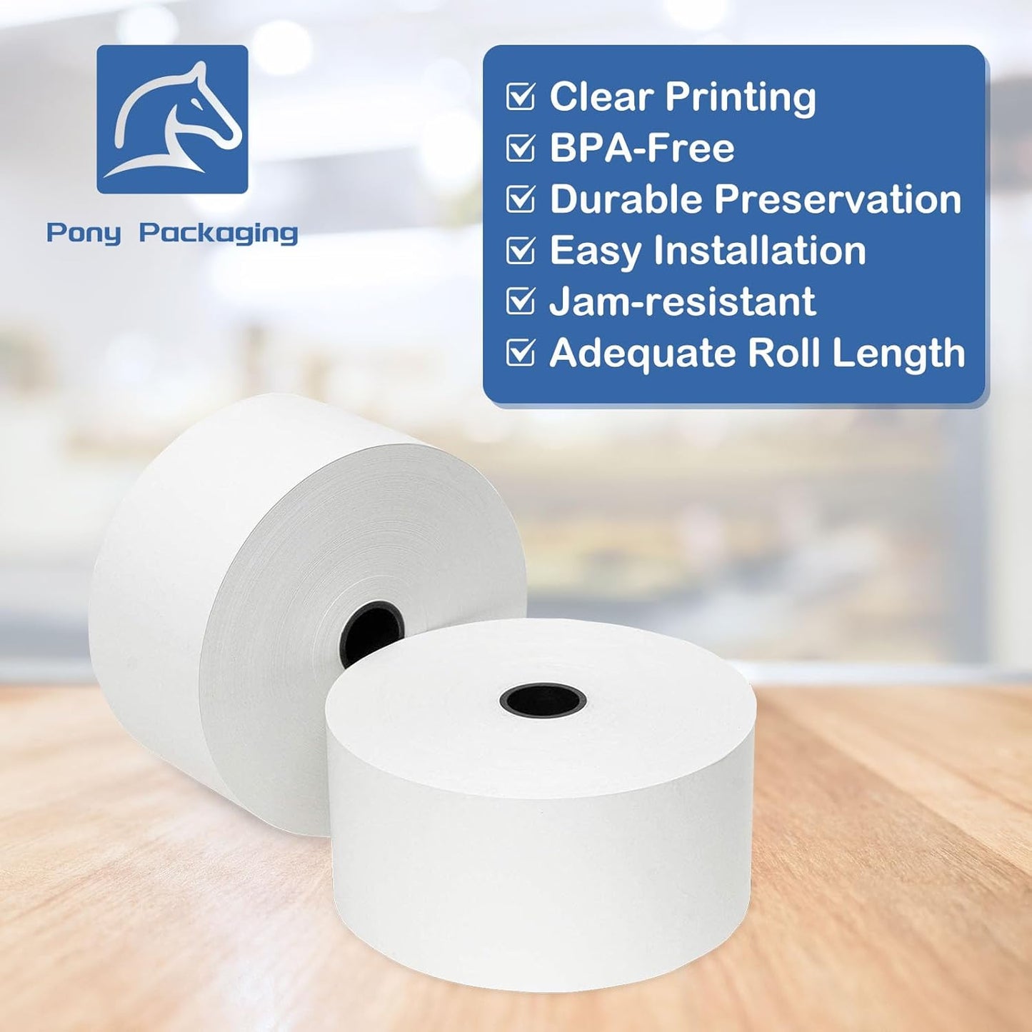 (12 Rolls) 2 5/16" x 400' Thermal Paper Receipt Rolls, Compatible with Dresser Wayne, Gilbarco, VeriFone Ruby, Speedpass, Vista and Other POS Systems Thermal Paper BPA Free