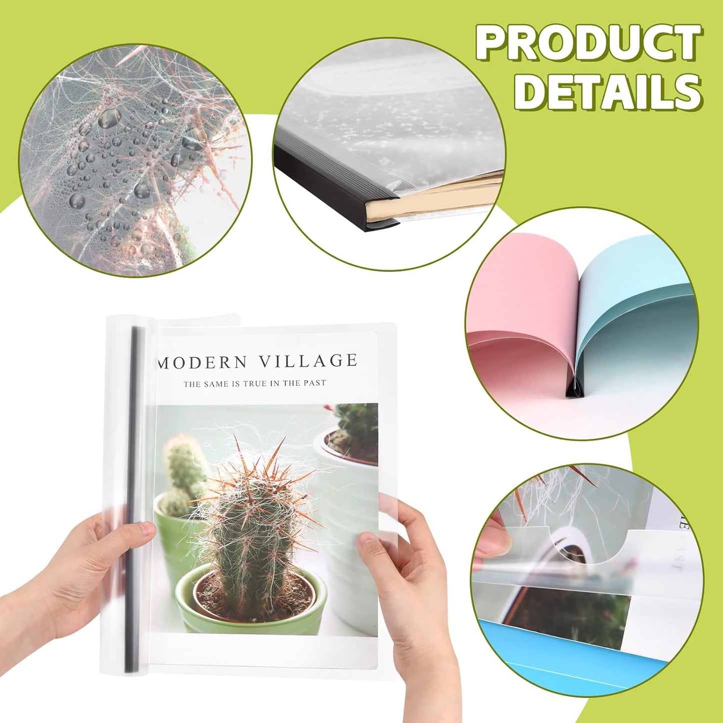 40 Pack Report Covers with Sliding Bars for Letter Size Paper, 8.5x11 Inch Clear Report Covers Presentation Folders File Document Resumes Binder for Home School Office, 70 Sheet Capacity