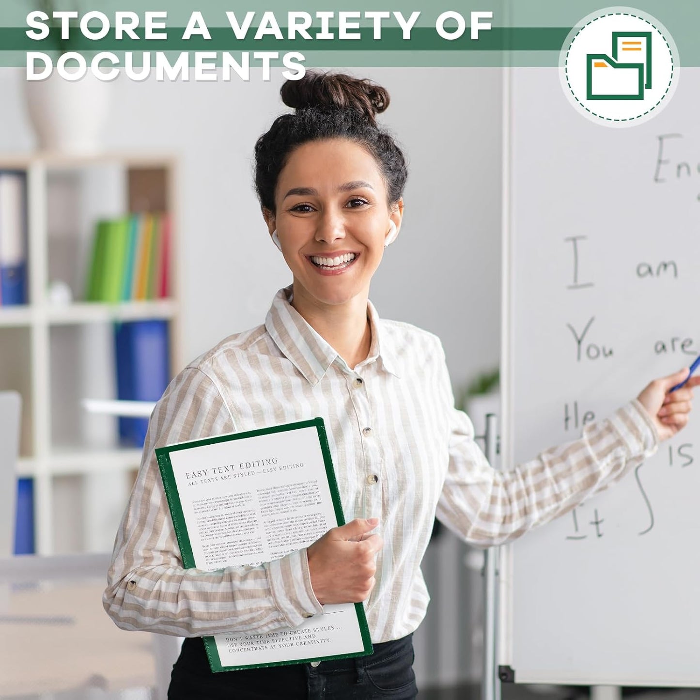 Henoyso 72 Pcs Plastic Take Home Folders with 2 Pockets Parent Teacher Classroom Communication Homework Folder for Students Parent Teacher Connect (Dark Green)